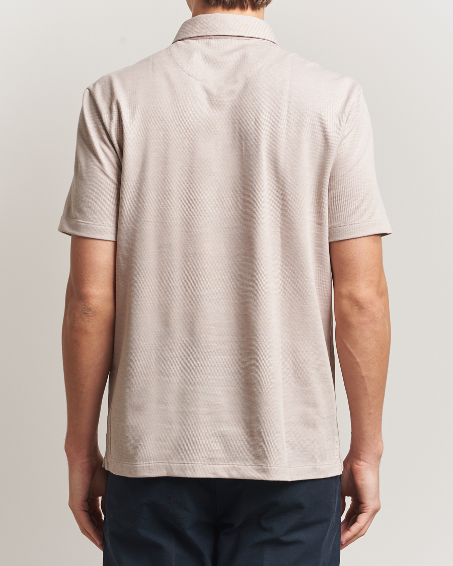 Herre | Pikéer | Brioni | Short Sleeve Cotton Piquet Polo Beige