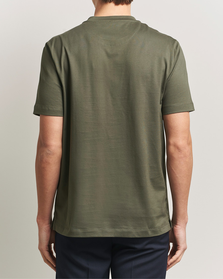 Herre | T-Shirts | Brioni | Short Sleeve Cotton T-Shirt Military