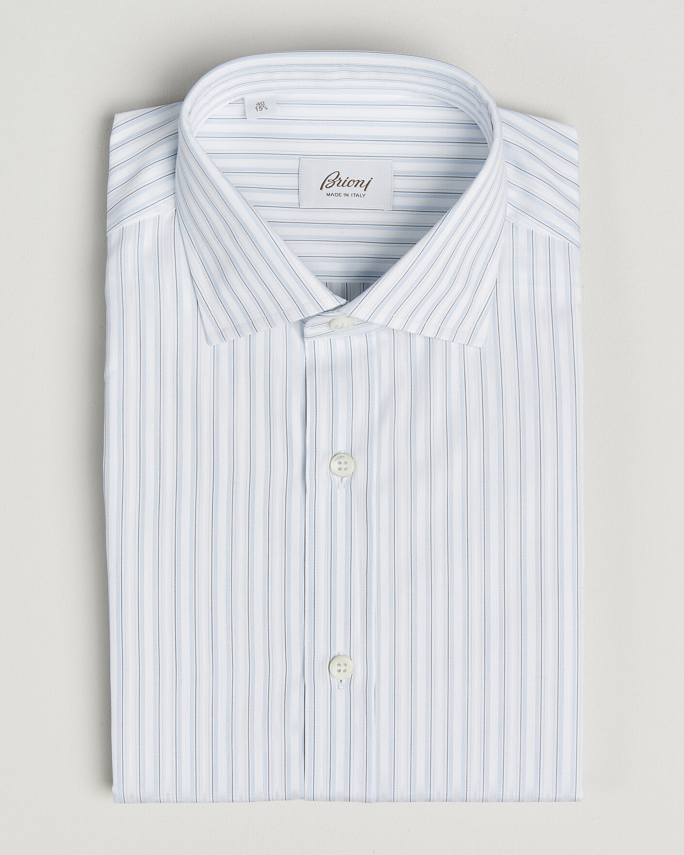 Herre | Skjorter | Brioni | Slim Fit Dress Shirt Light Blue Stripe