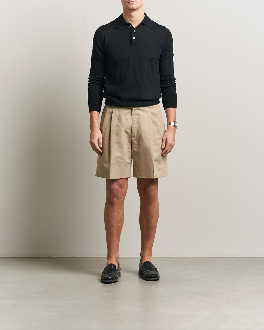 Herre | Shorts | Brioni | Cotton/Linen Drawstring Shorts Beige