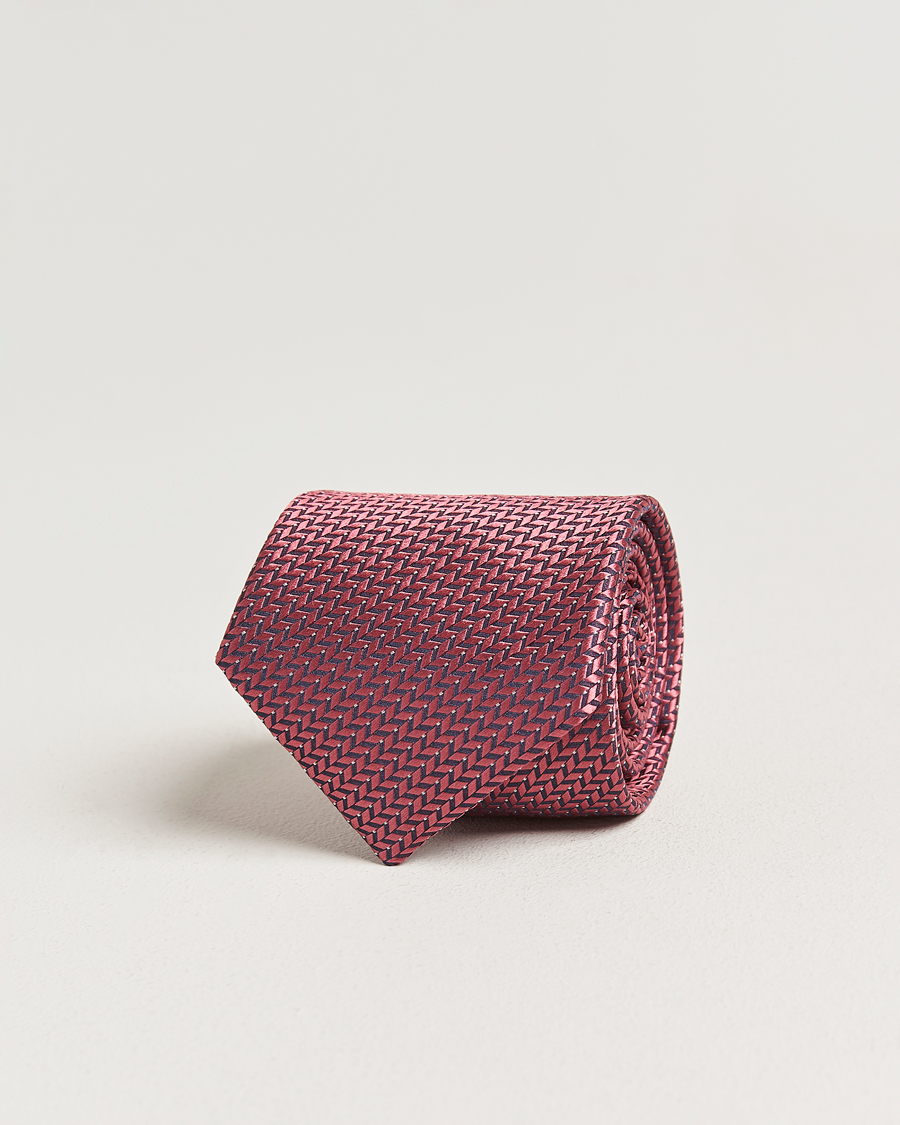 Herre | Slips | Brioni | Jacquard Herringbone Silk Tie Rosa