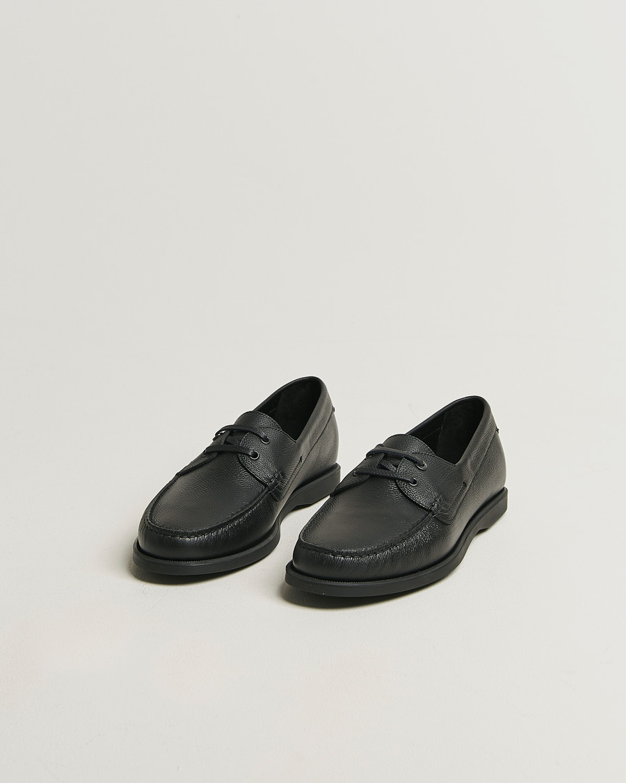 Herre | Seilersko | Brioni | Grain Leather Boat Shoes Black Calf