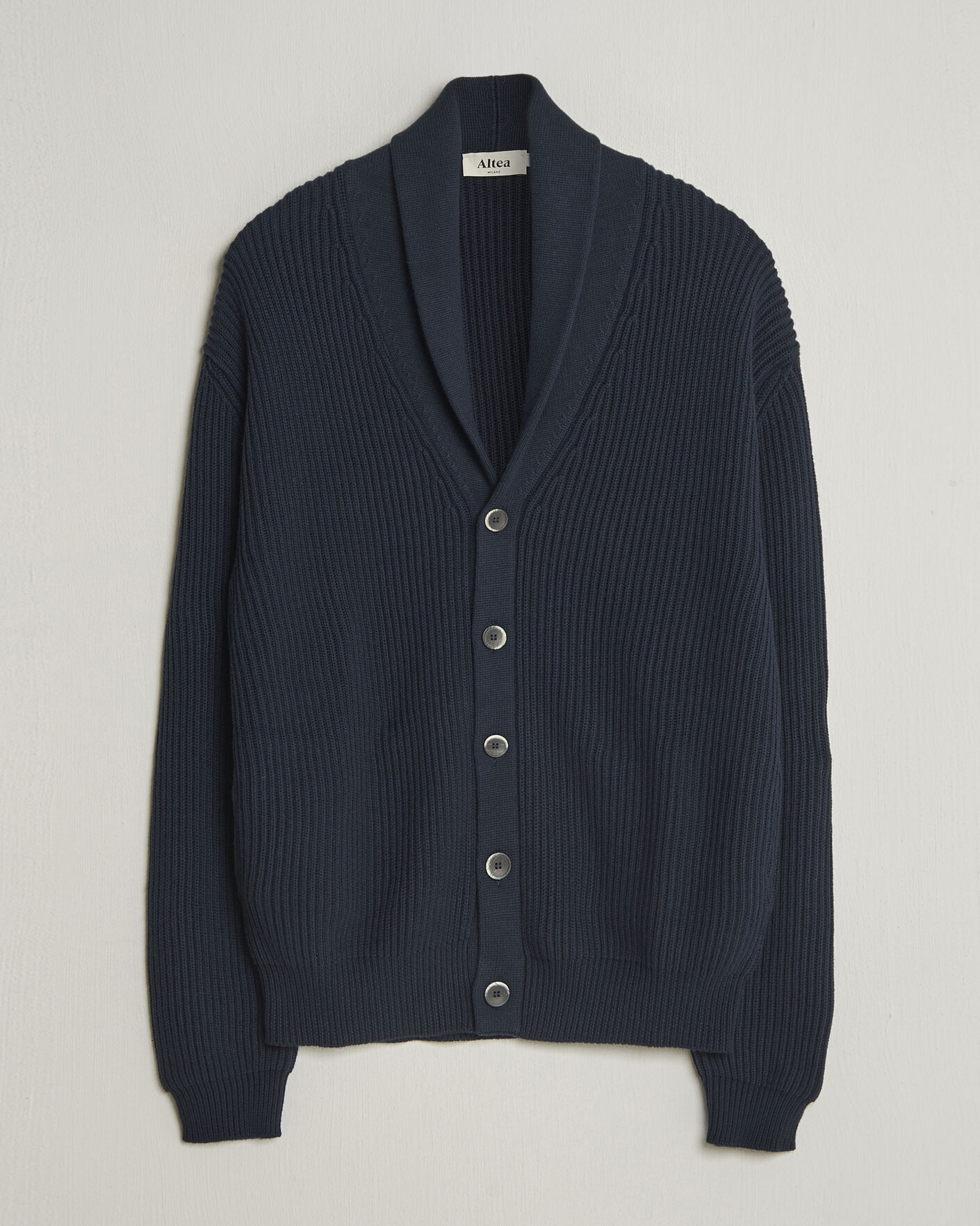 Herre | Gensere | Altea | Cotton/Cashmere Shawl Cardigan Navy