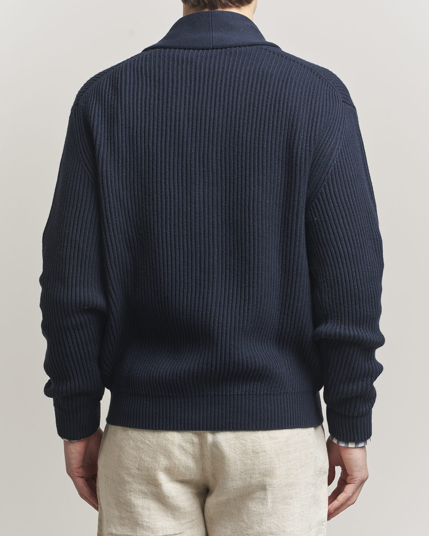 Herre | Gensere | Altea | Cotton/Cashmere Shawl Cardigan Navy