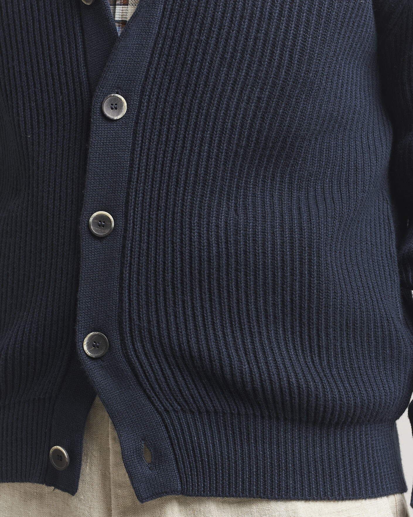 Herre | Gensere | Altea | Cotton/Cashmere Shawl Cardigan Navy