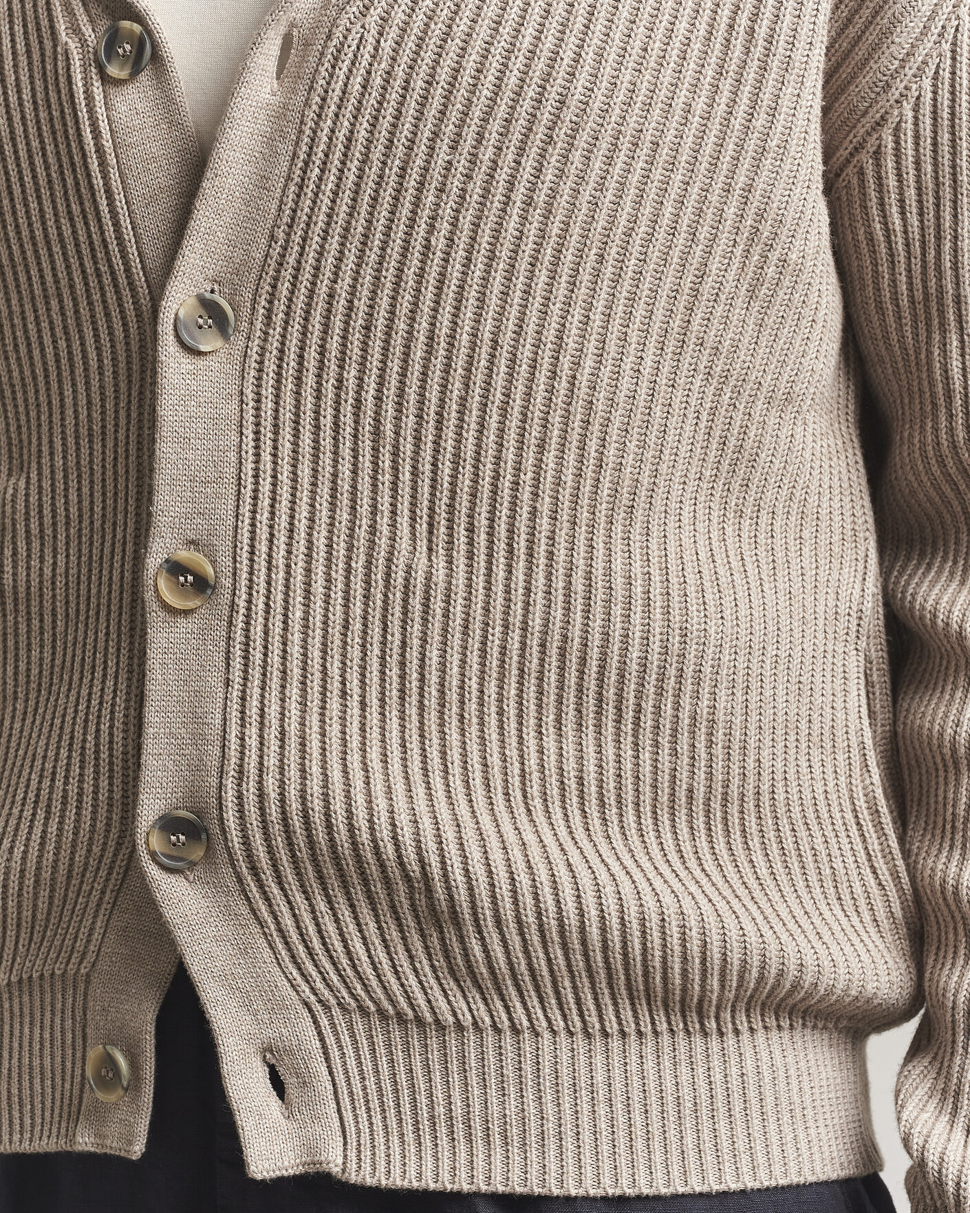 Herre | Gensere | Altea | Cotton/Cashmere Shawl Cardigan Taupe
