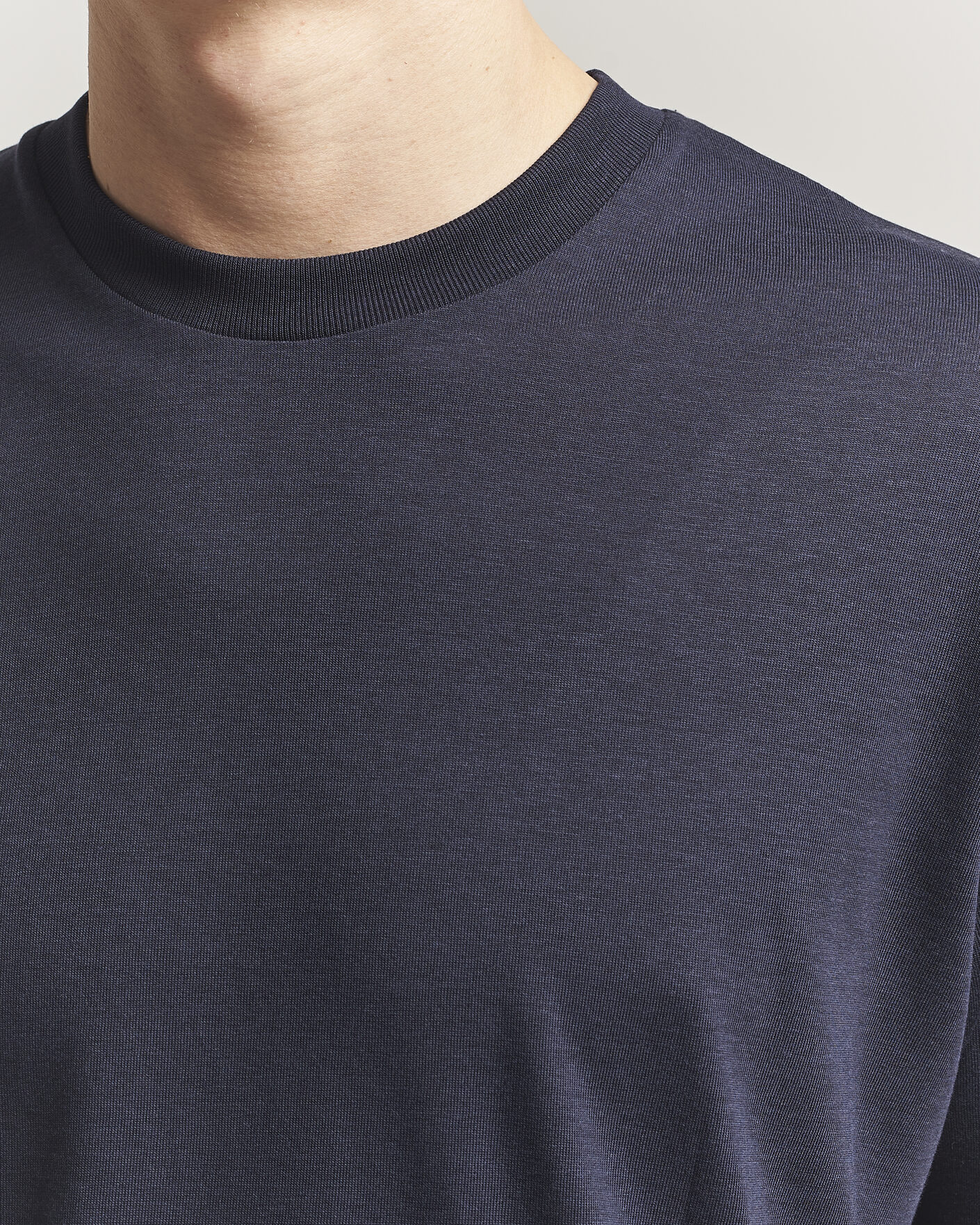 Herre | T-Shirts | Altea | Cotton/Stretch Knitted T-Shirt Navy
