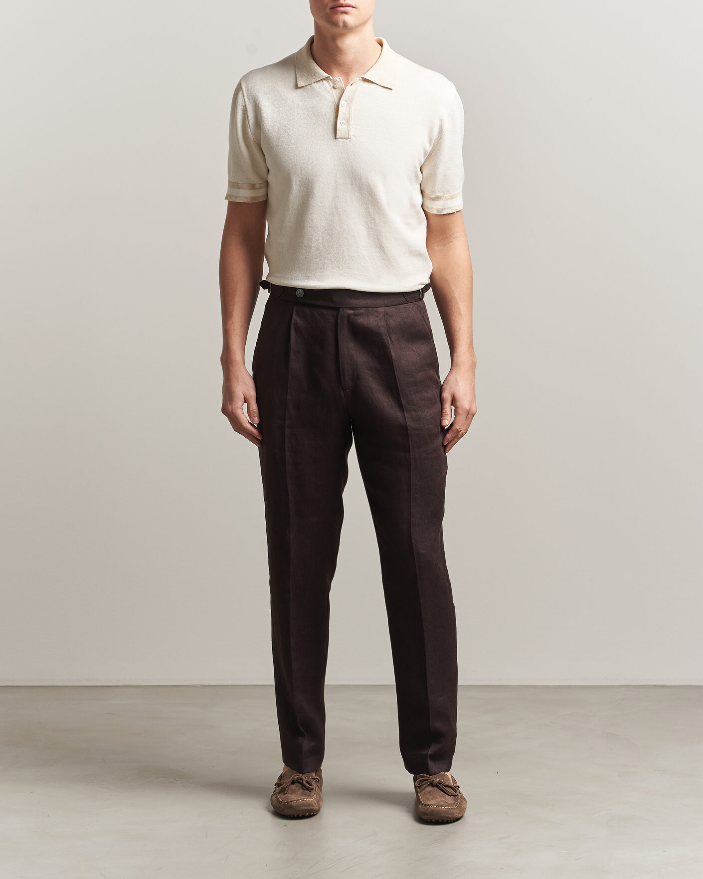 Herre | Pikéer | Altea | Cotton/Linen Piquet Polo Off White