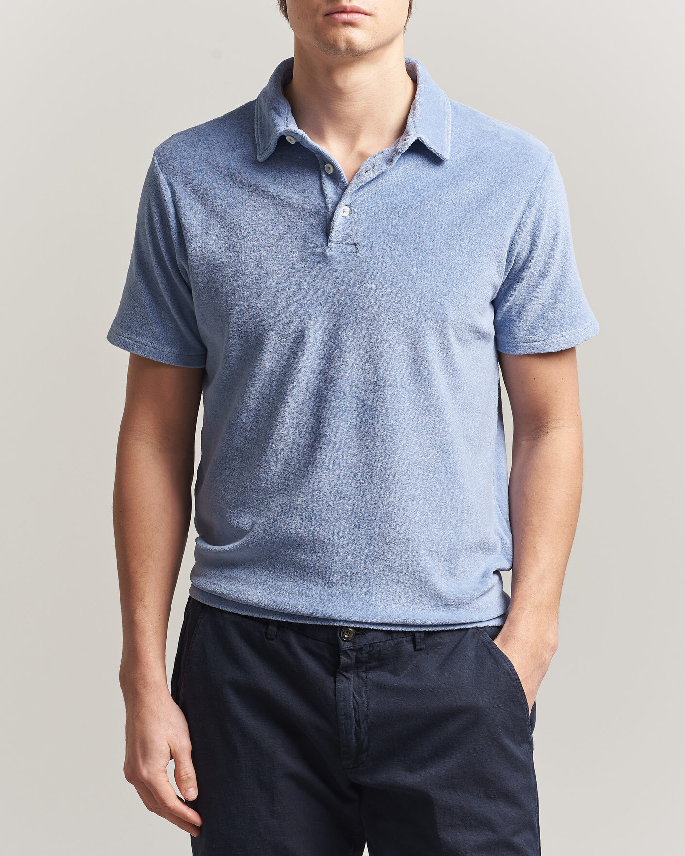 Herre | Pikéer | Altea | Terry Cotton Polo Light Blue