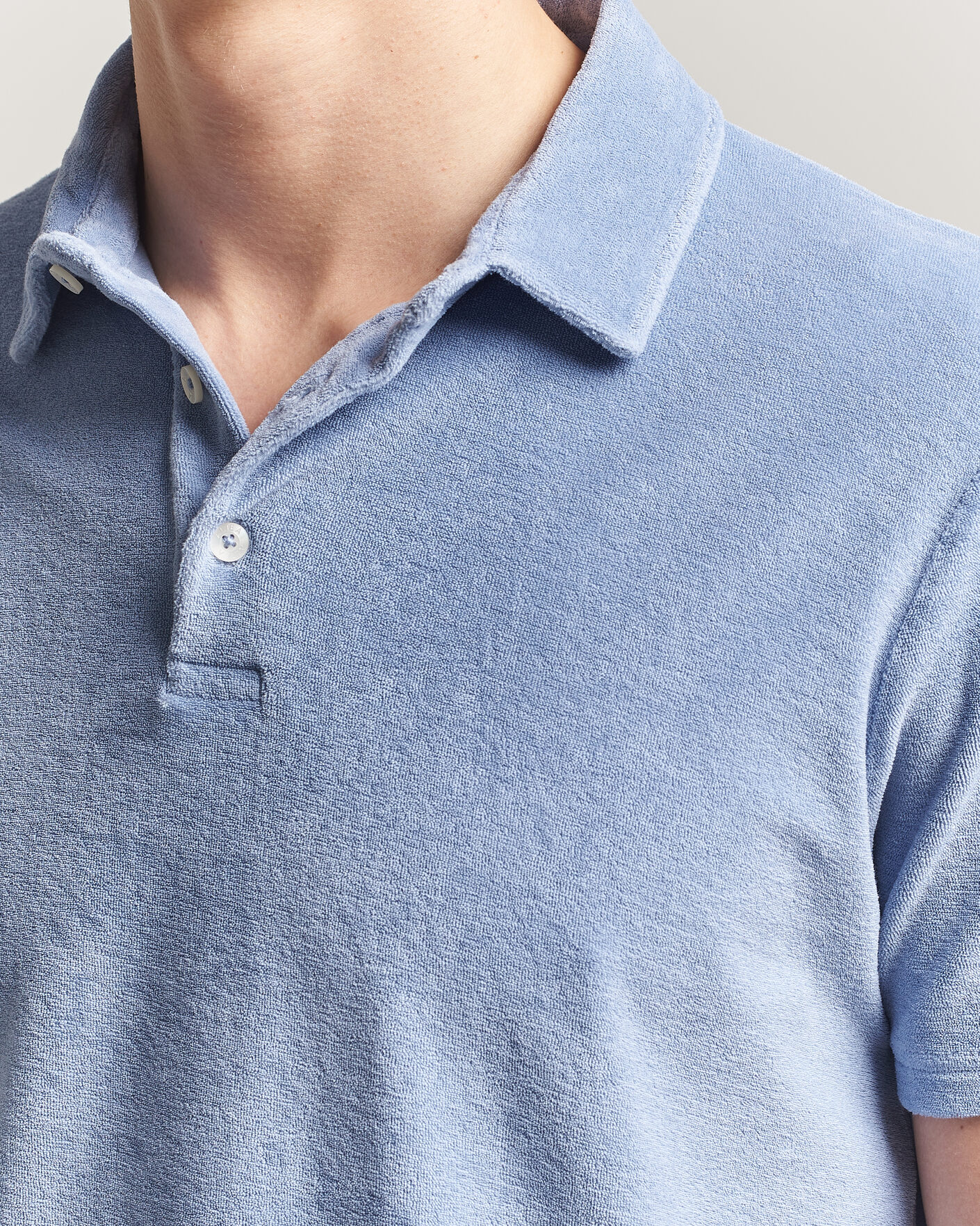 Herre | Pikéer | Altea | Terry Cotton Polo Light Blue
