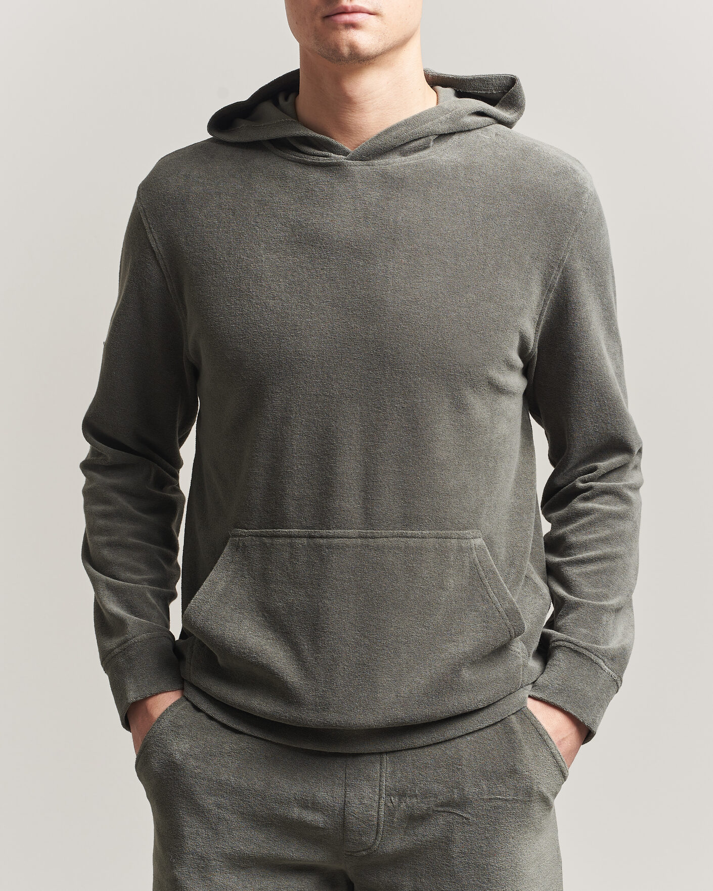 Herre | Gensere | Altea | Terry Cotton Hoodie Olive