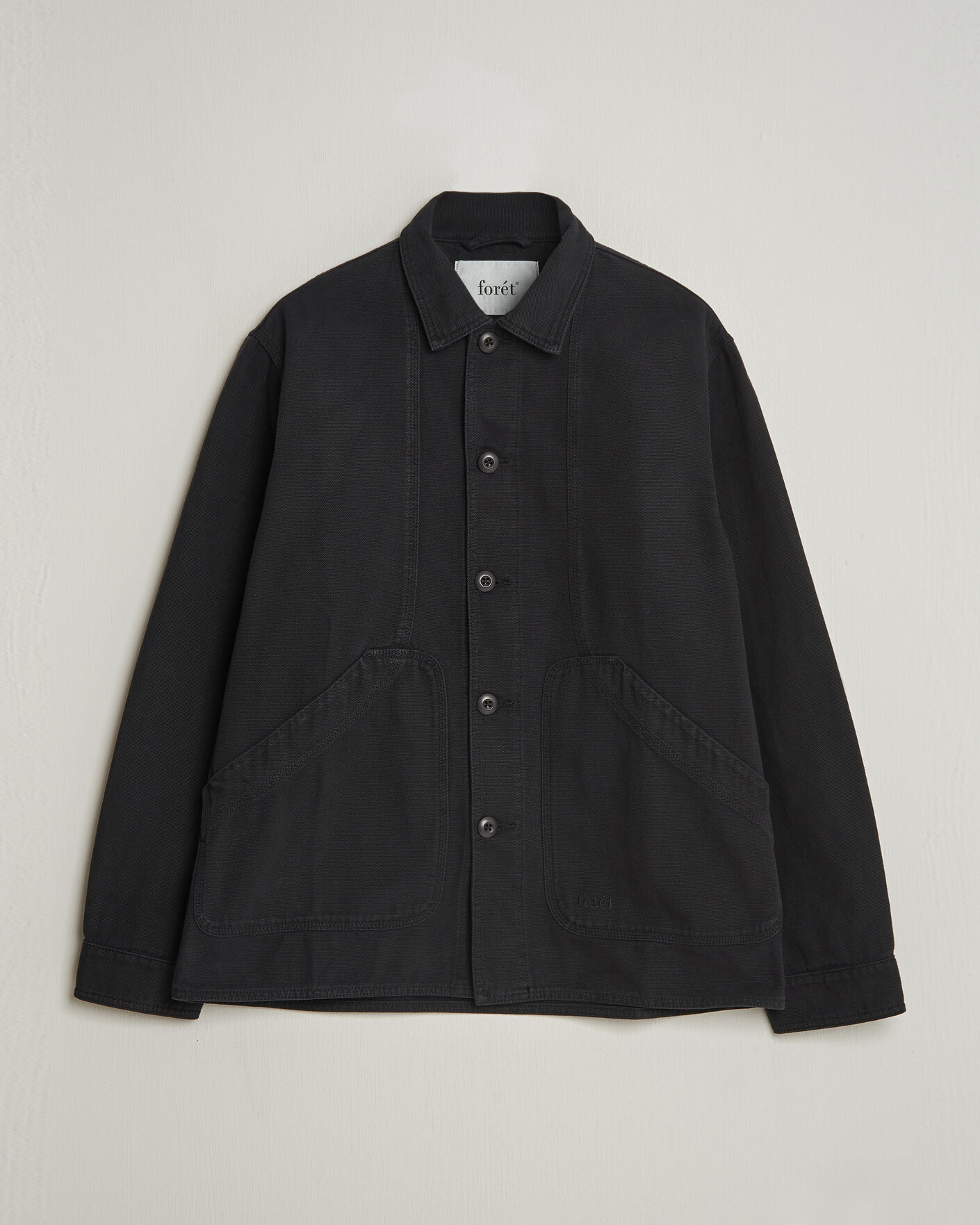 Herre | Skjorter | Forét | Berry Canvas Overshirt Black