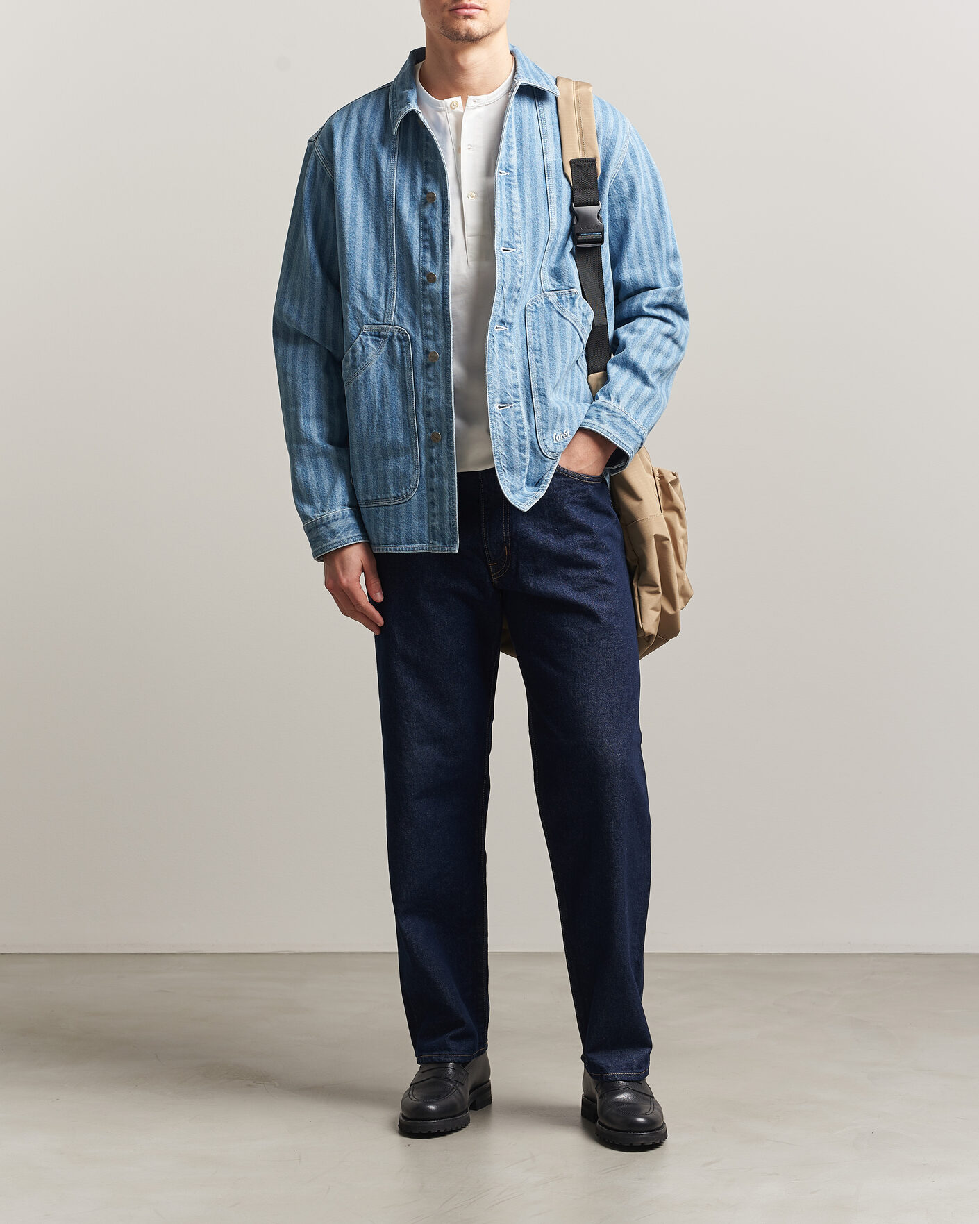 Herre | Skjorter | Forét | Berry Denim Overshirt Striped Denim