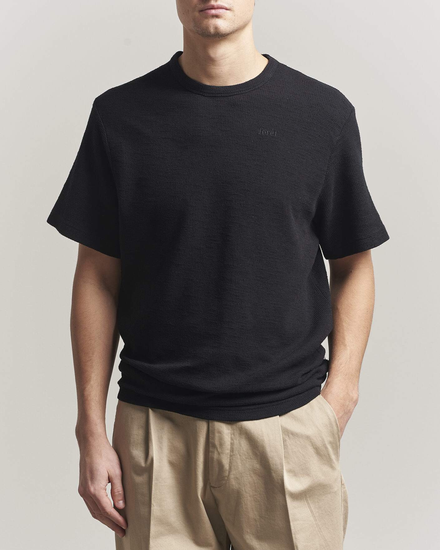 Herre | T-Shirts | Forét | Fir Structured T-Shit Black