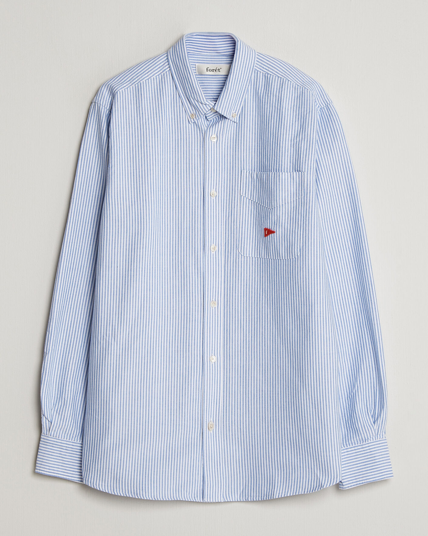 Herre | Skjorter | Forét | Flag Regular Fit Pocket Oxford Shirt Blue Stripe