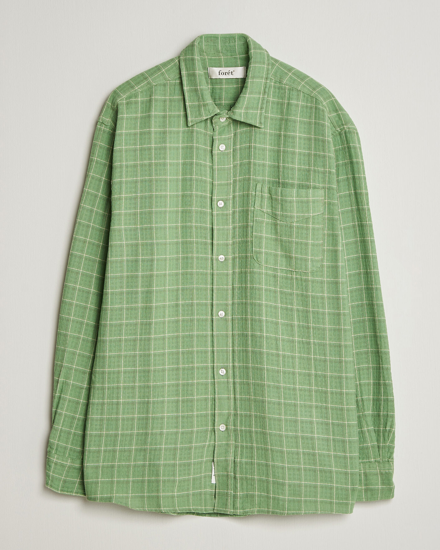 Herre | Skjorter | Forét | Scout Relaxed Fit Loose Weave Shirt Vibrant Moss