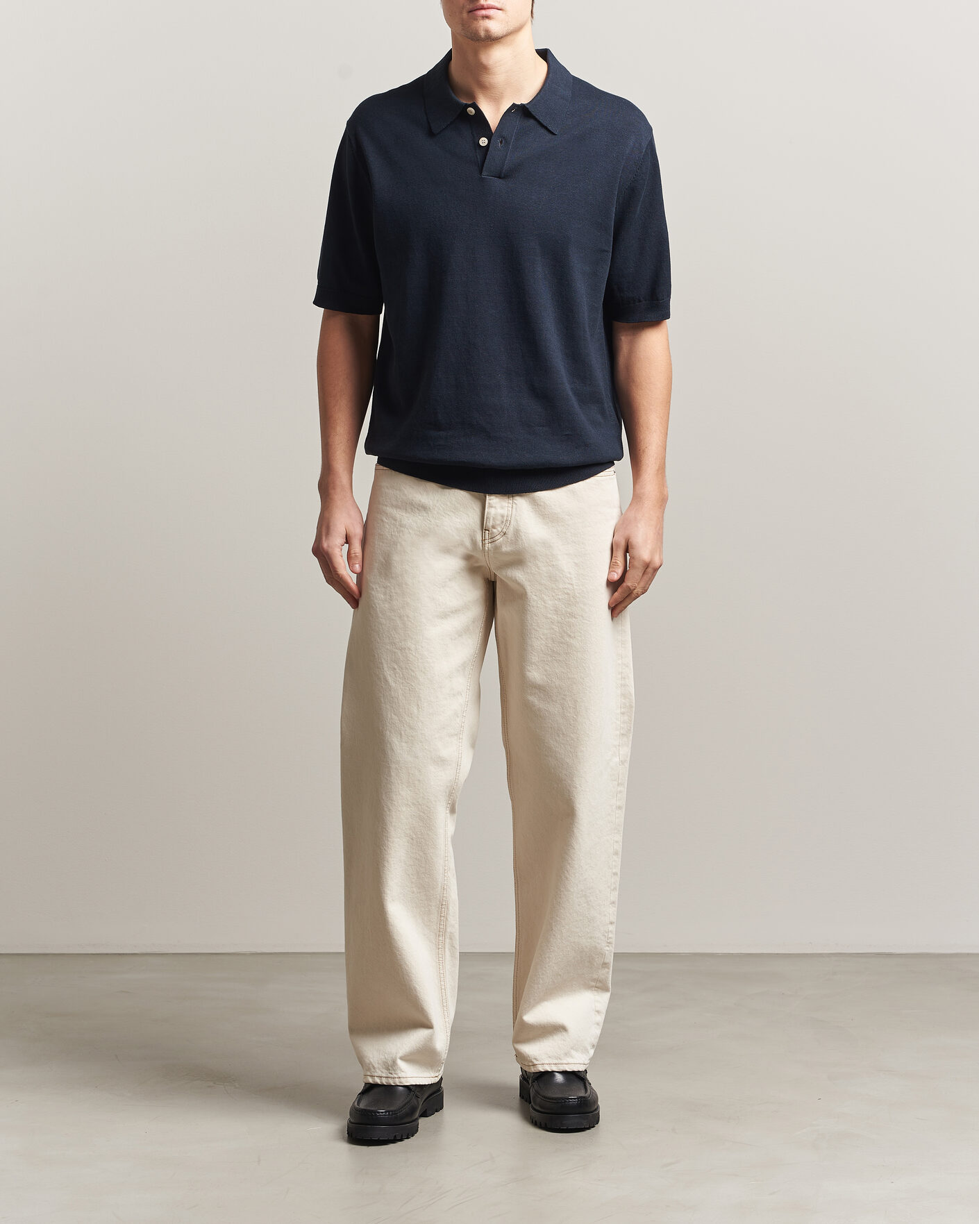 Herre | Pikéer | Forét | Sea Cotton/Linen Polo Navy