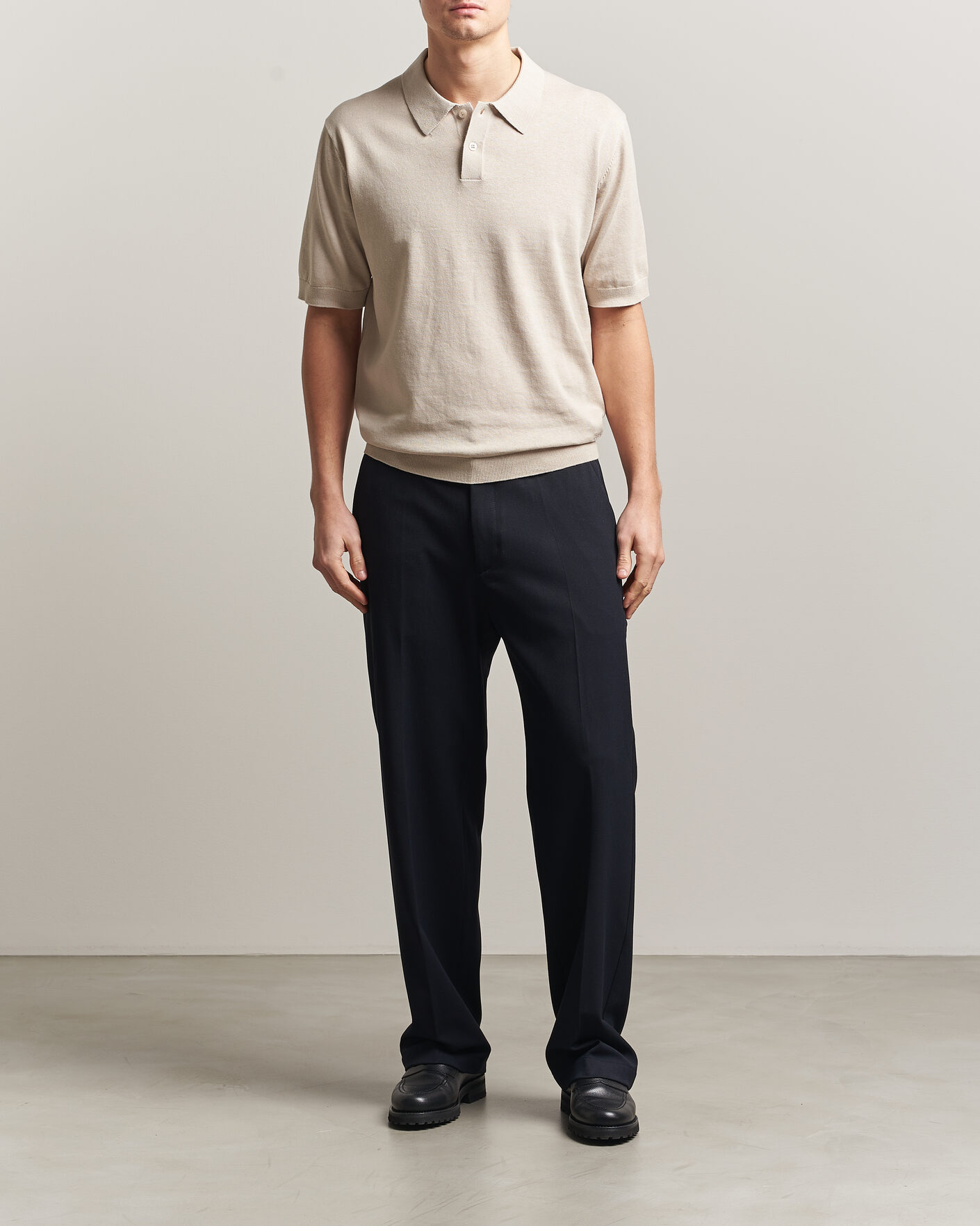 Herre | Pikéer | Forét | Sea Cotton/Linen Polo Oatmeal