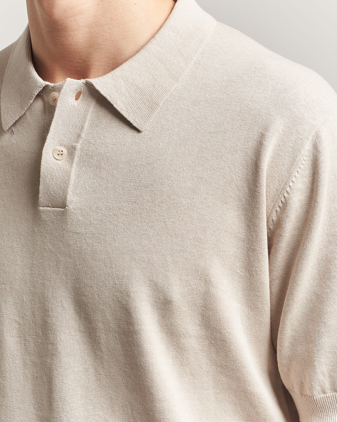 Herre | Pikéer | Forét | Sea Cotton/Linen Polo Oatmeal