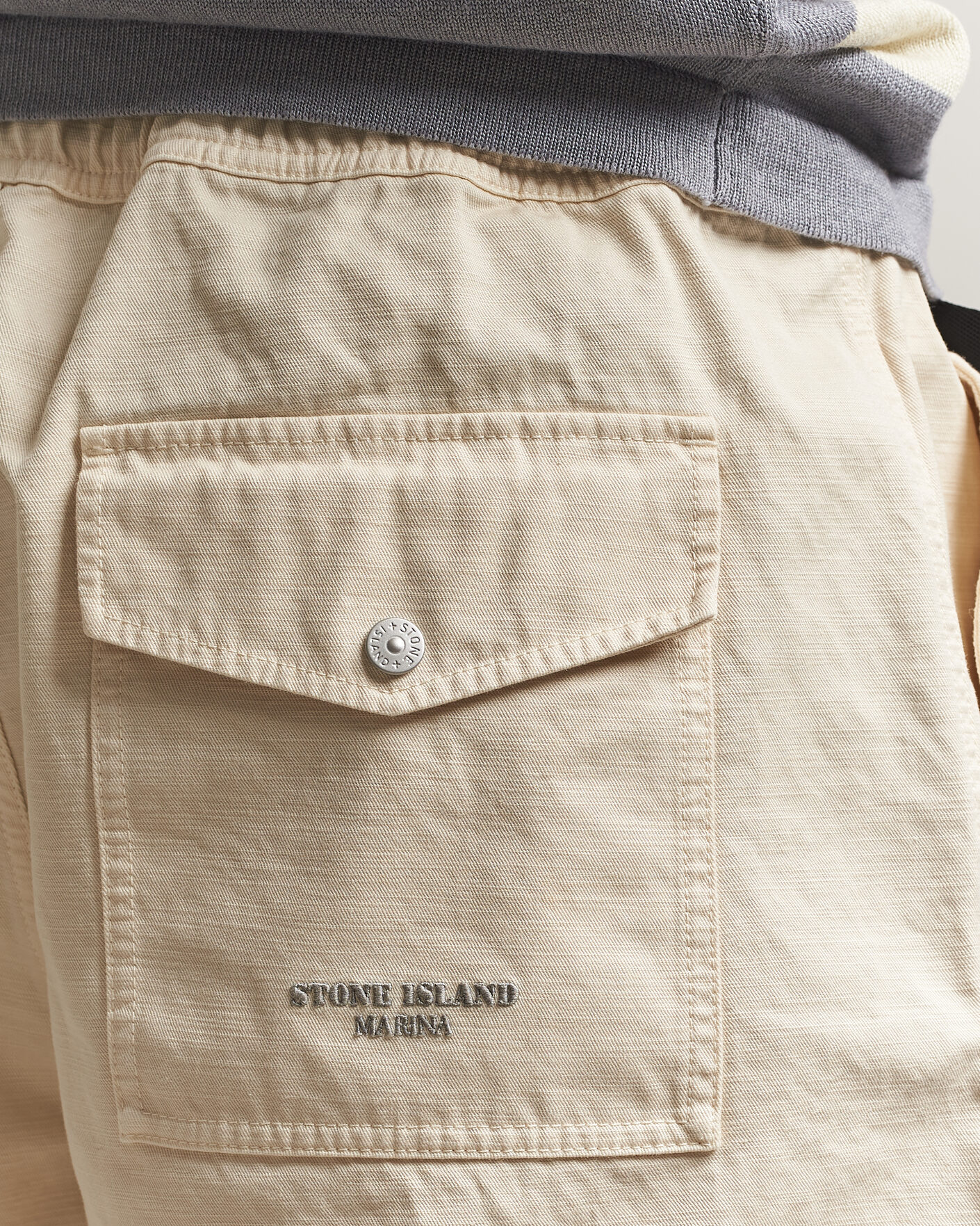 Herre | Shorts | Stone Island | Marina Organic Slub Cotton Shorts Ivory
