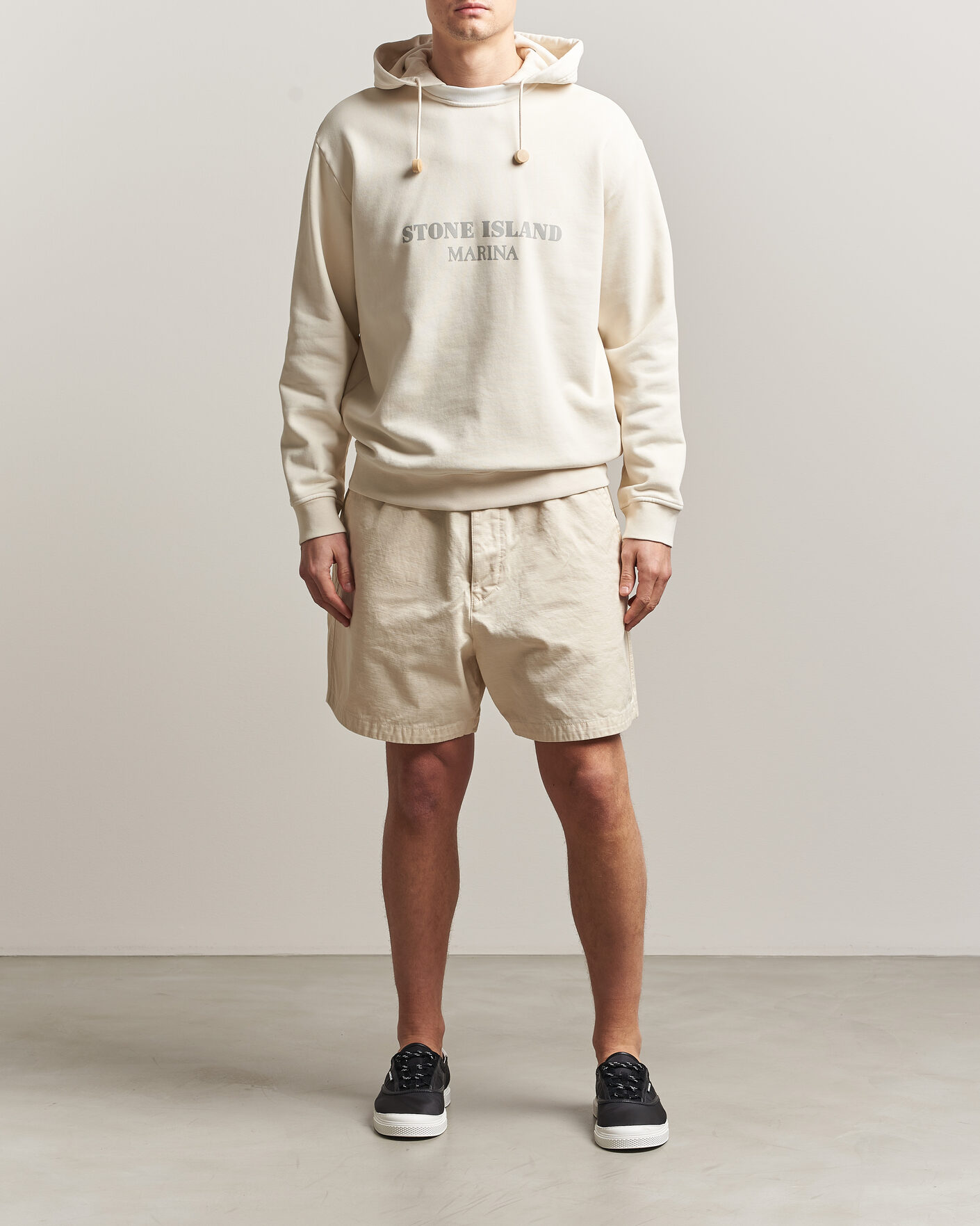 Herre | Gensere | Stone Island | Marina Cotton Fleece Hood Ivory