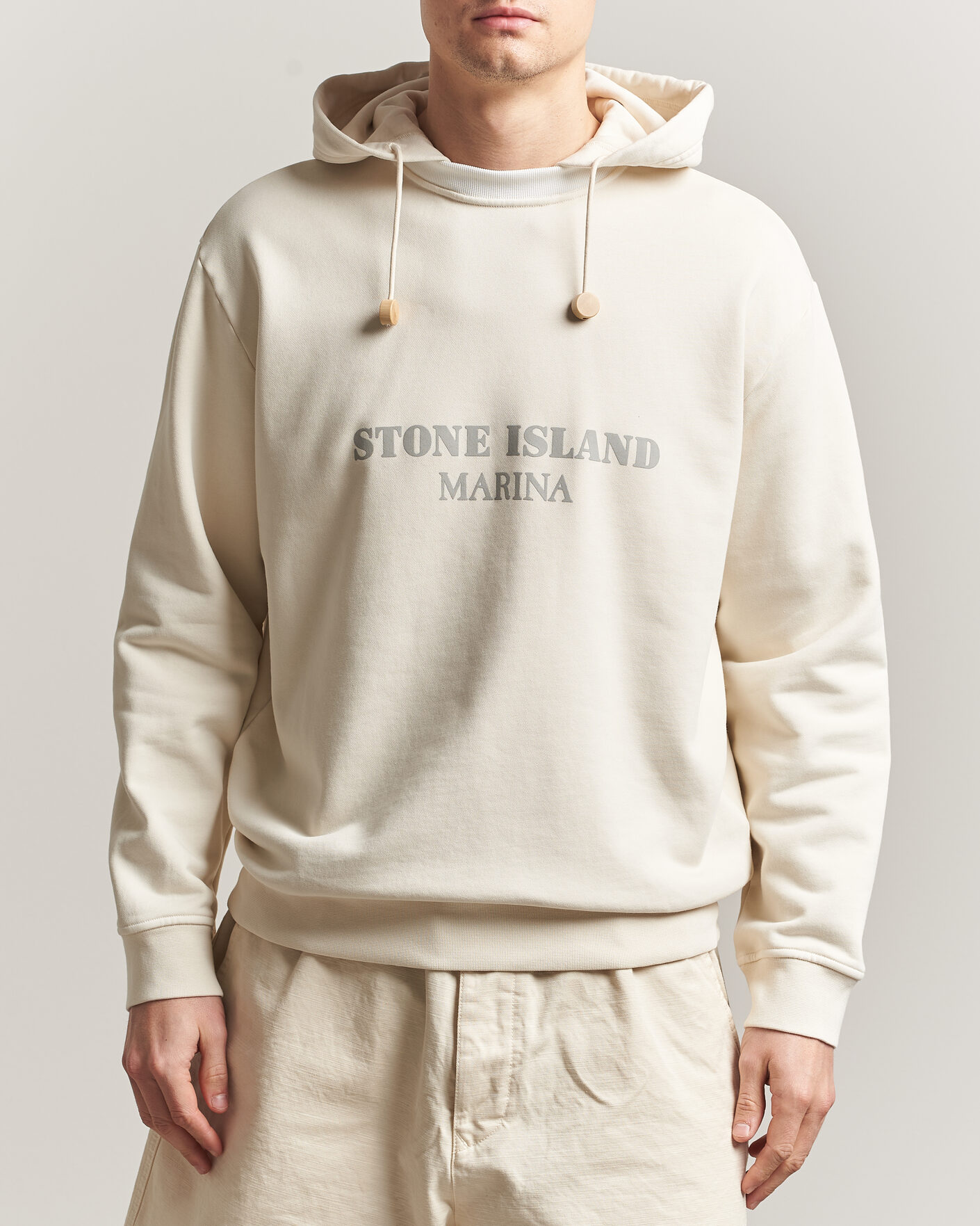 Herre | Gensere | Stone Island | Marina Cotton Fleece Hood Ivory