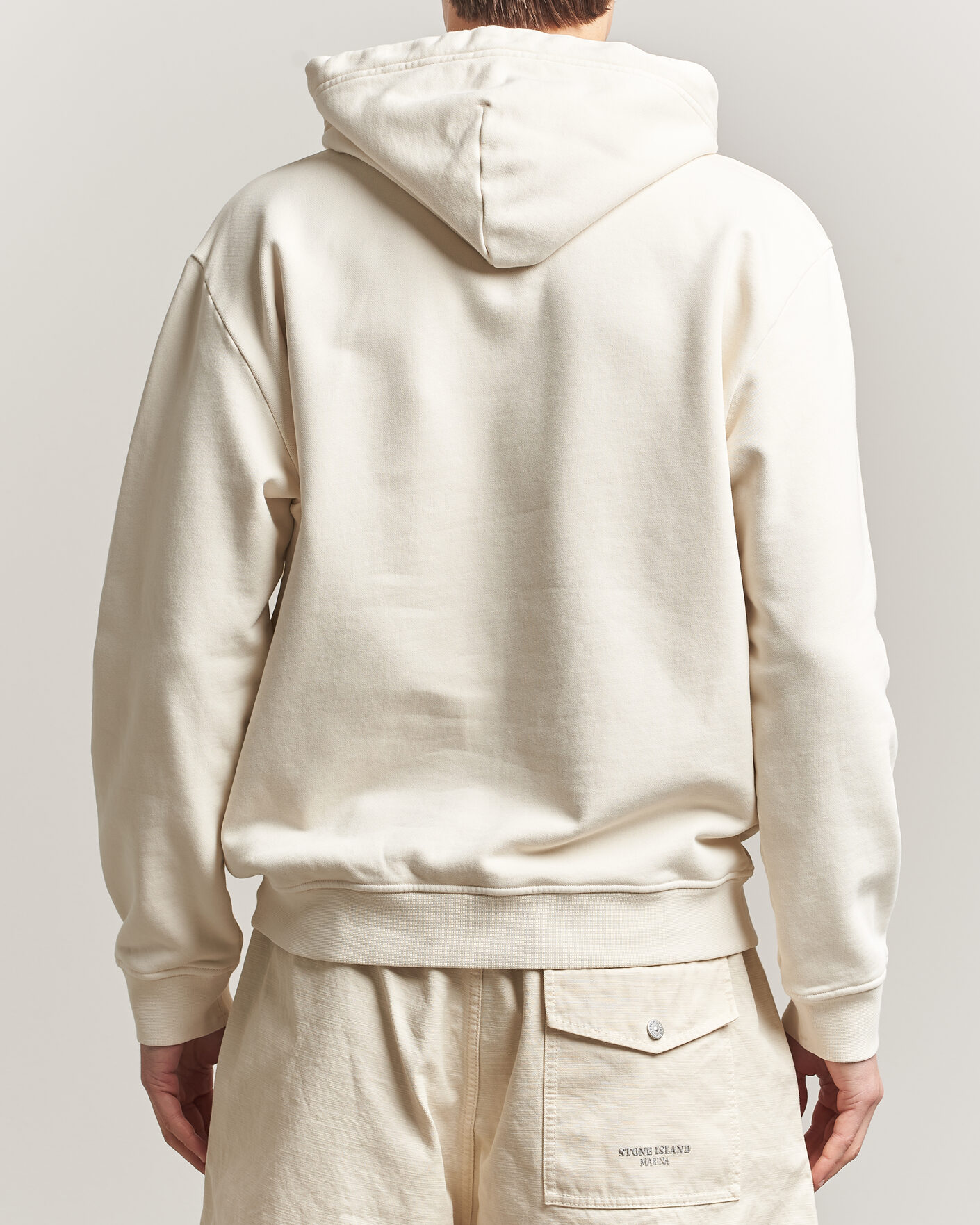Herre | Gensere | Stone Island | Marina Cotton Fleece Hood Ivory