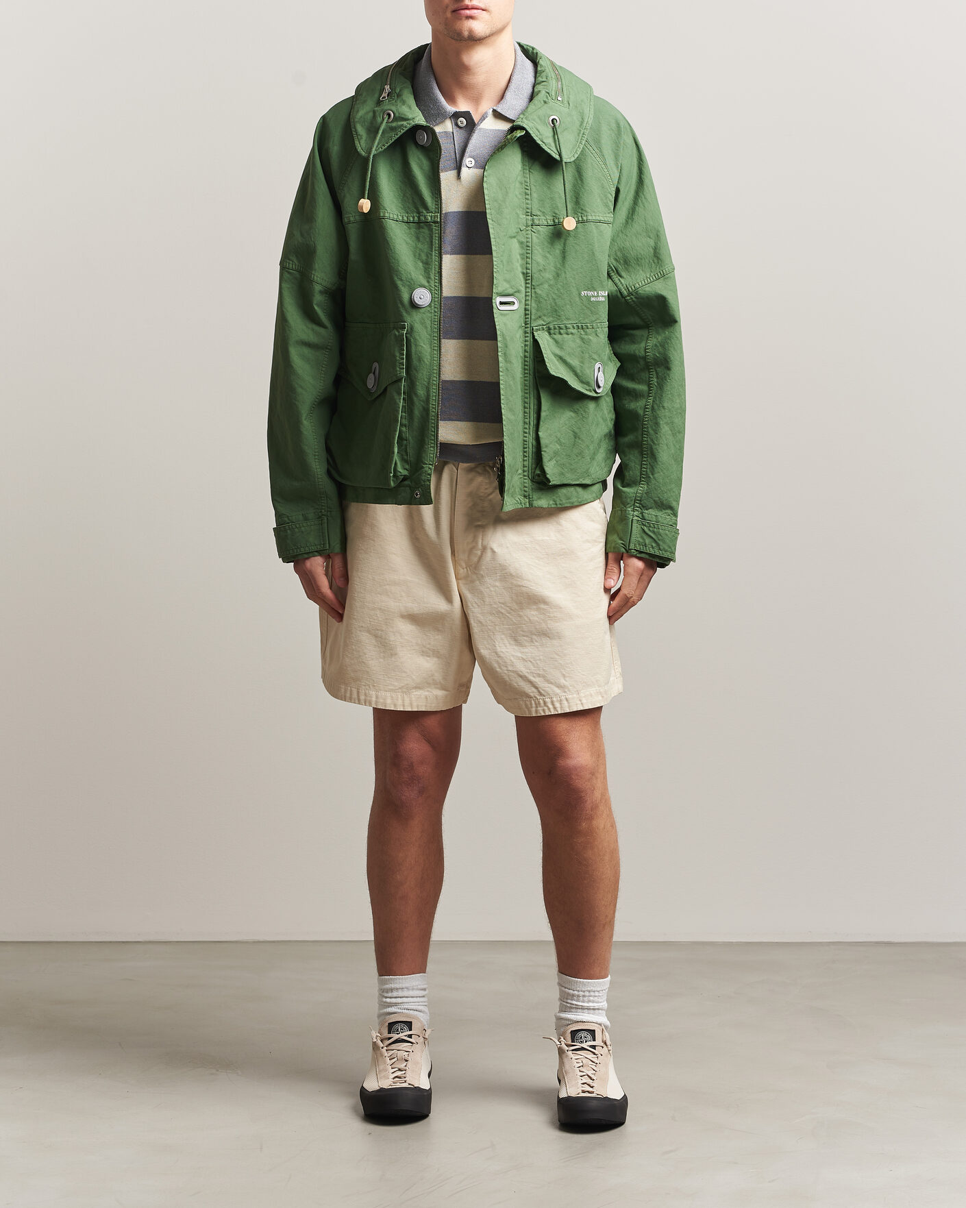 Herre | Jakker | Stone Island | Marina Panama Weave Coach Jacket Quartz Green