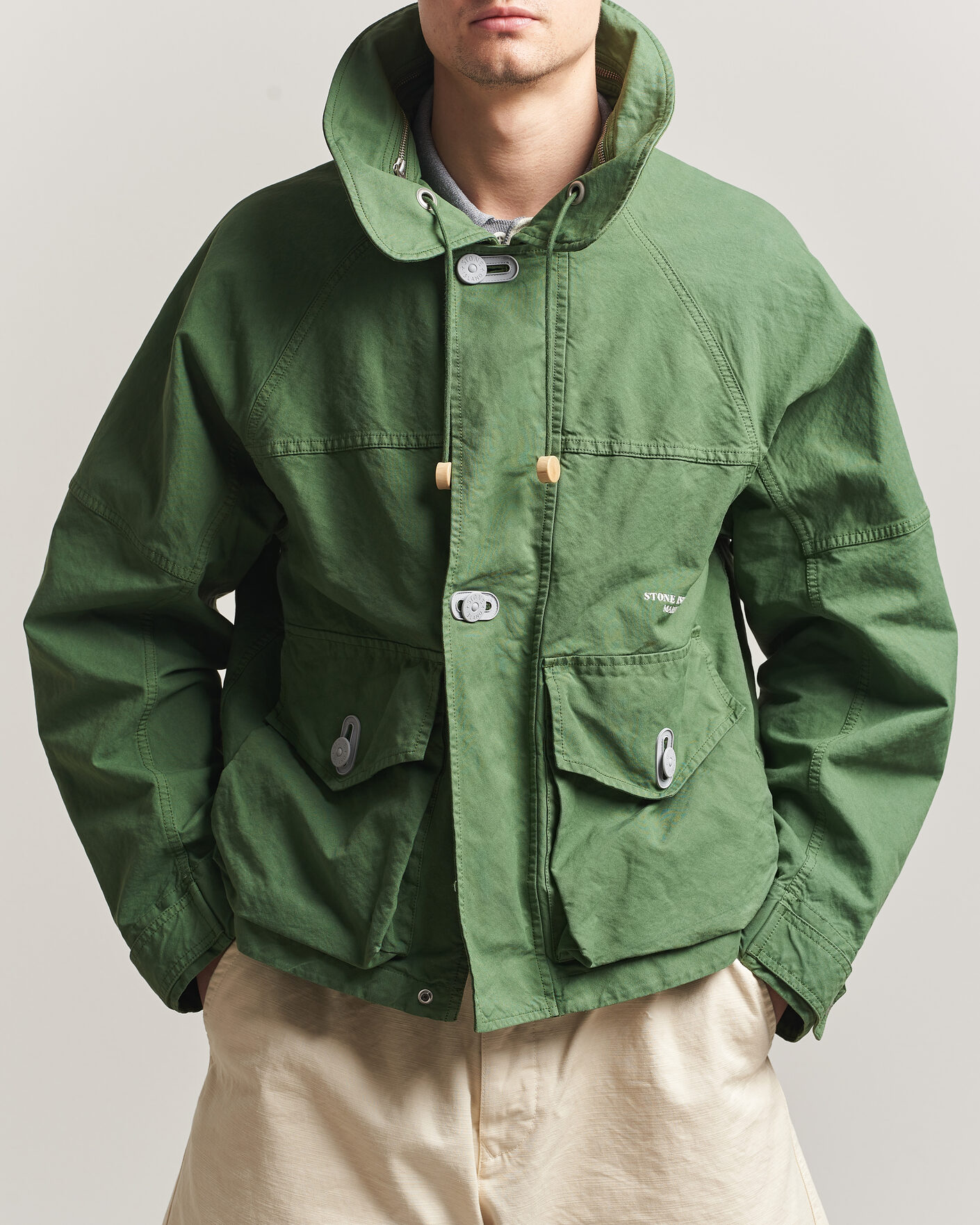 Herre | Jakker | Stone Island | Marina Panama Weave Coach Jacket Quartz Green