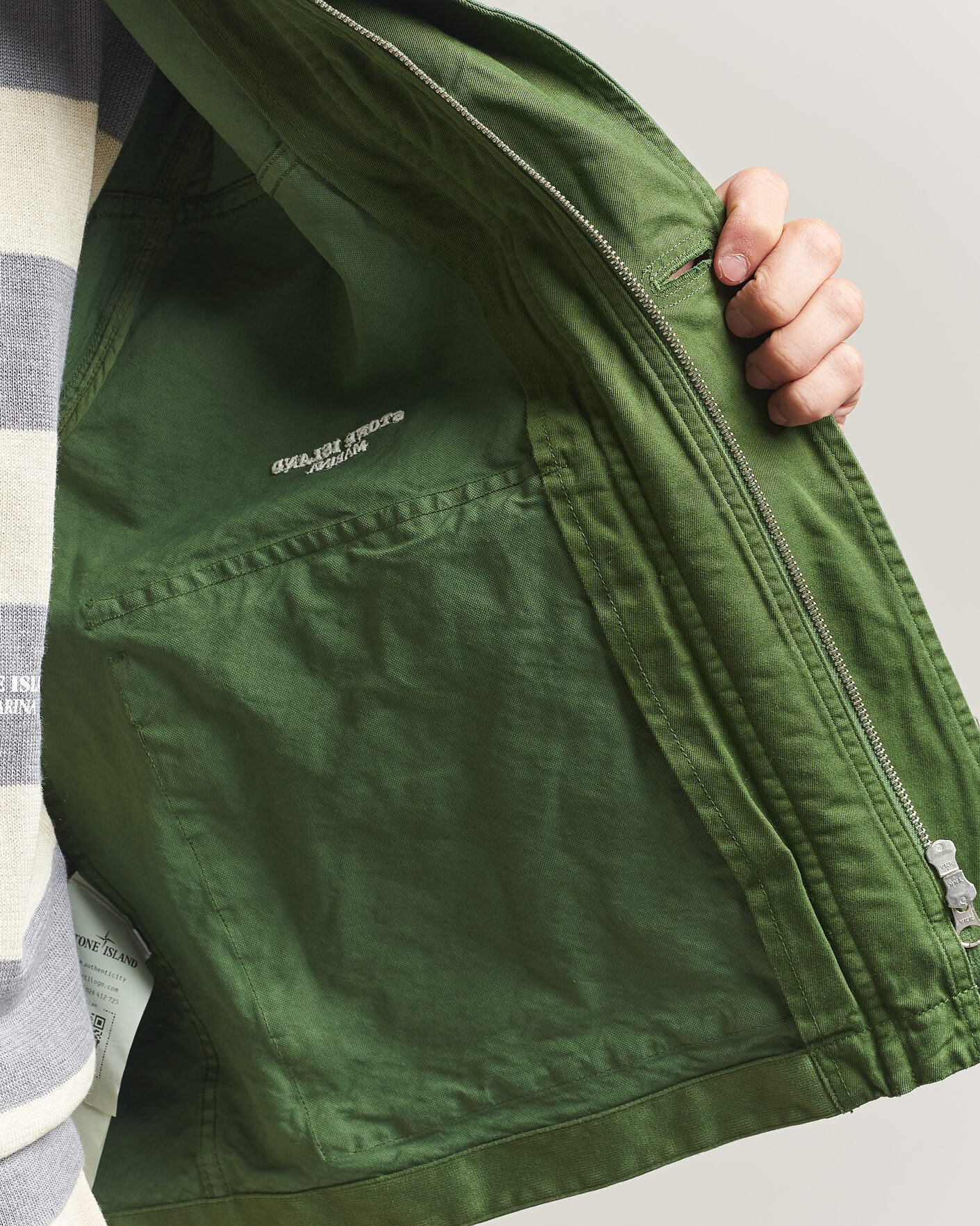 Herre | Jakker | Stone Island | Marina Panama Weave Coach Jacket Quartz Green