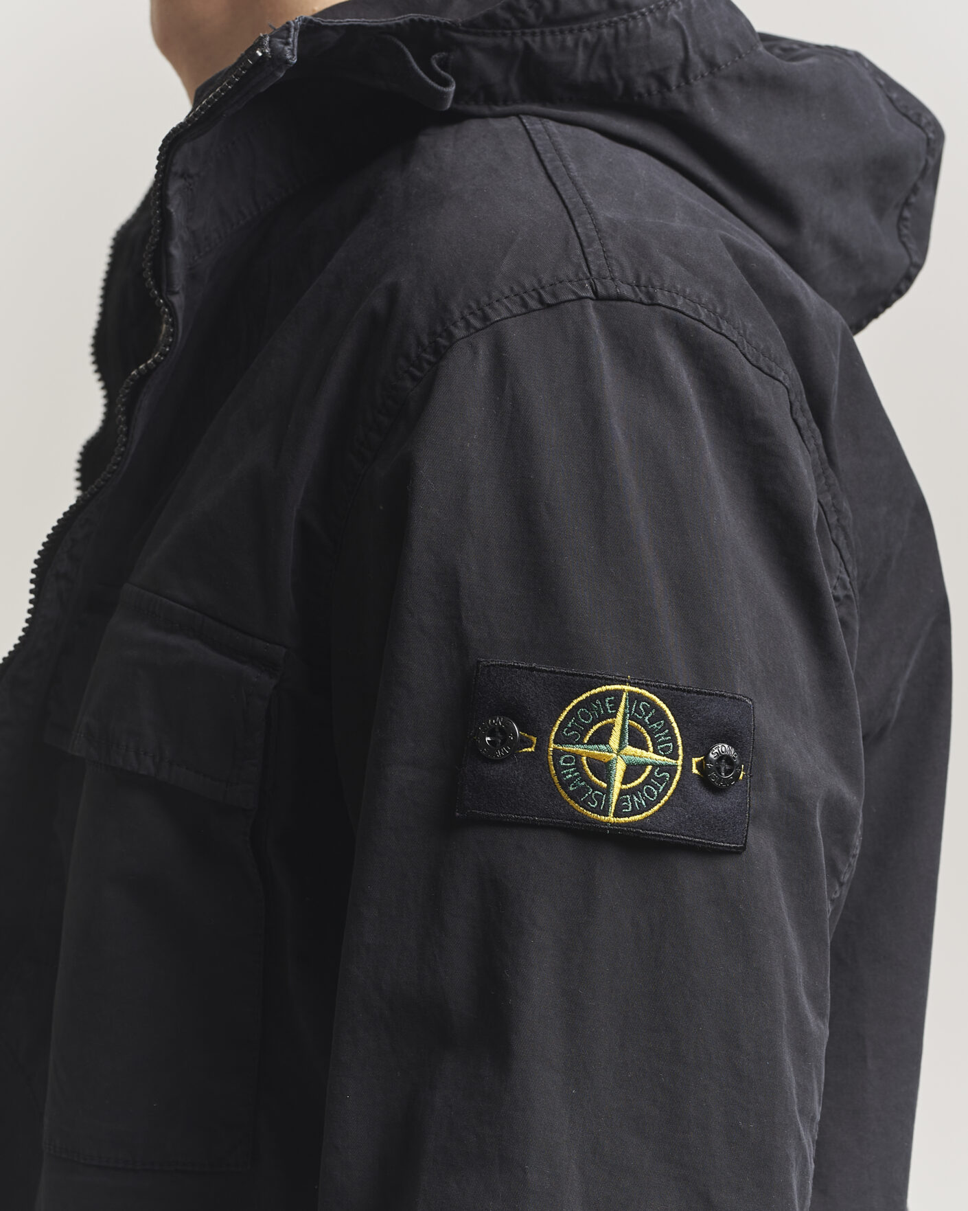 Herre | Jakker | Stone Island | Stretch Cotton Twill Hood Jacket Black