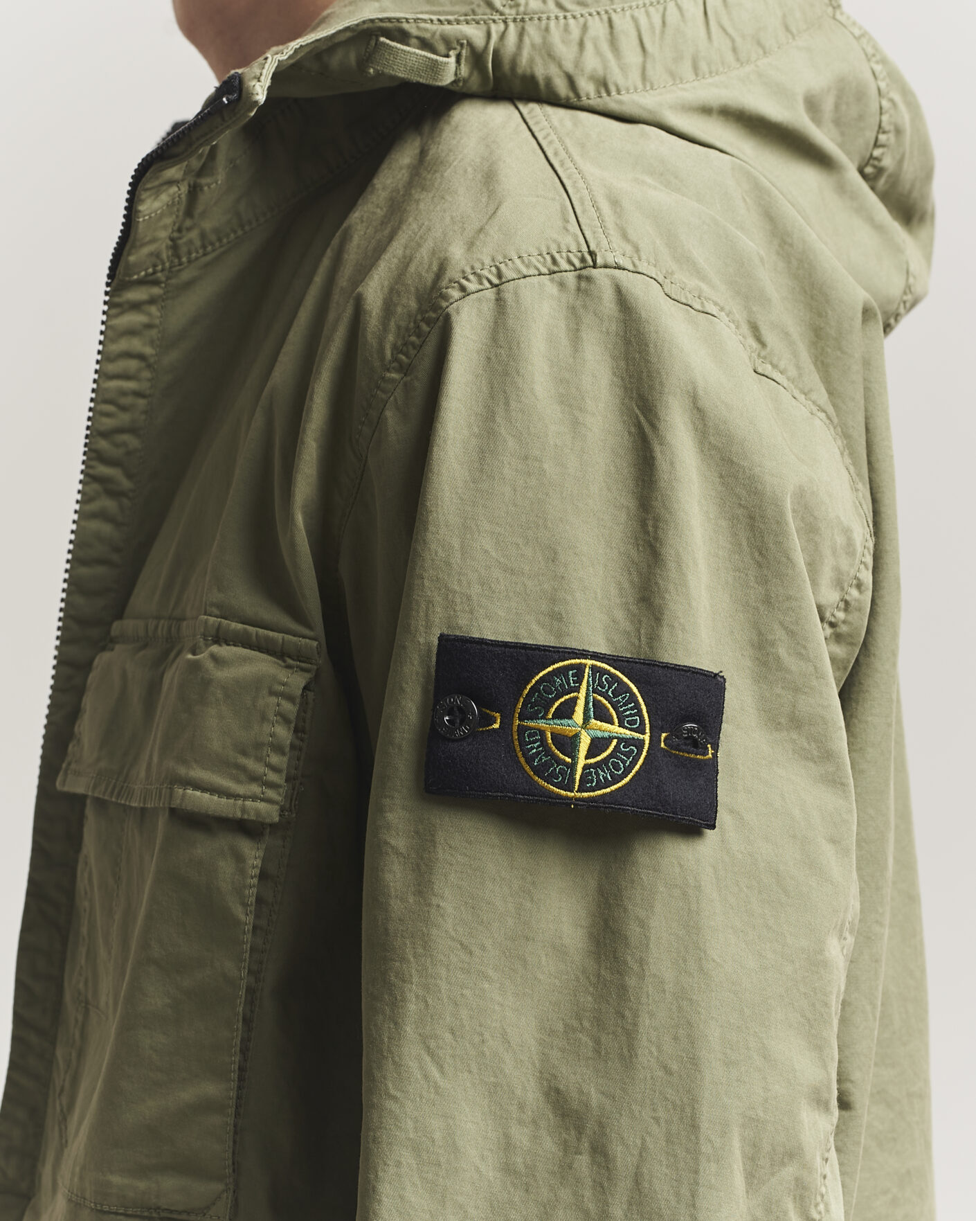 Herre | Jakker | Stone Island | Stretch Cotton Twill Hood Jacket Military Green