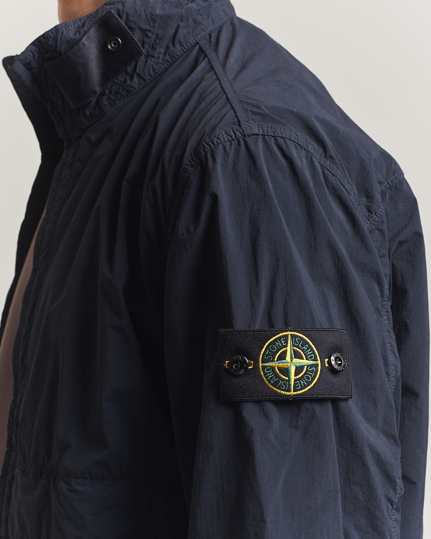 Herre | Jakker | Stone Island | Nylon Smerigliato-TC Stand Collar Jacket Navy