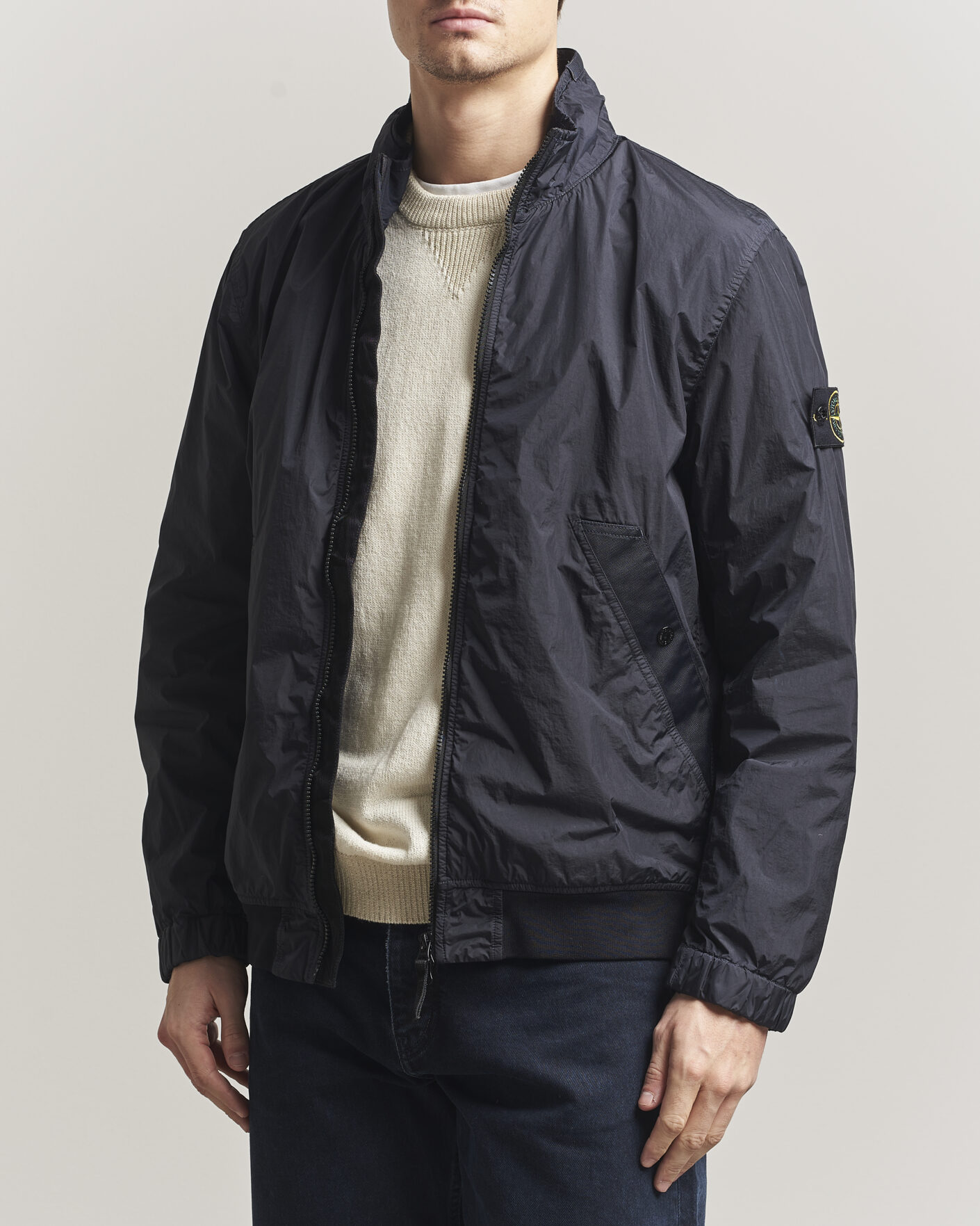 Herre | Jakker | Stone Island | Crinkle Reps Short Jacket Navy