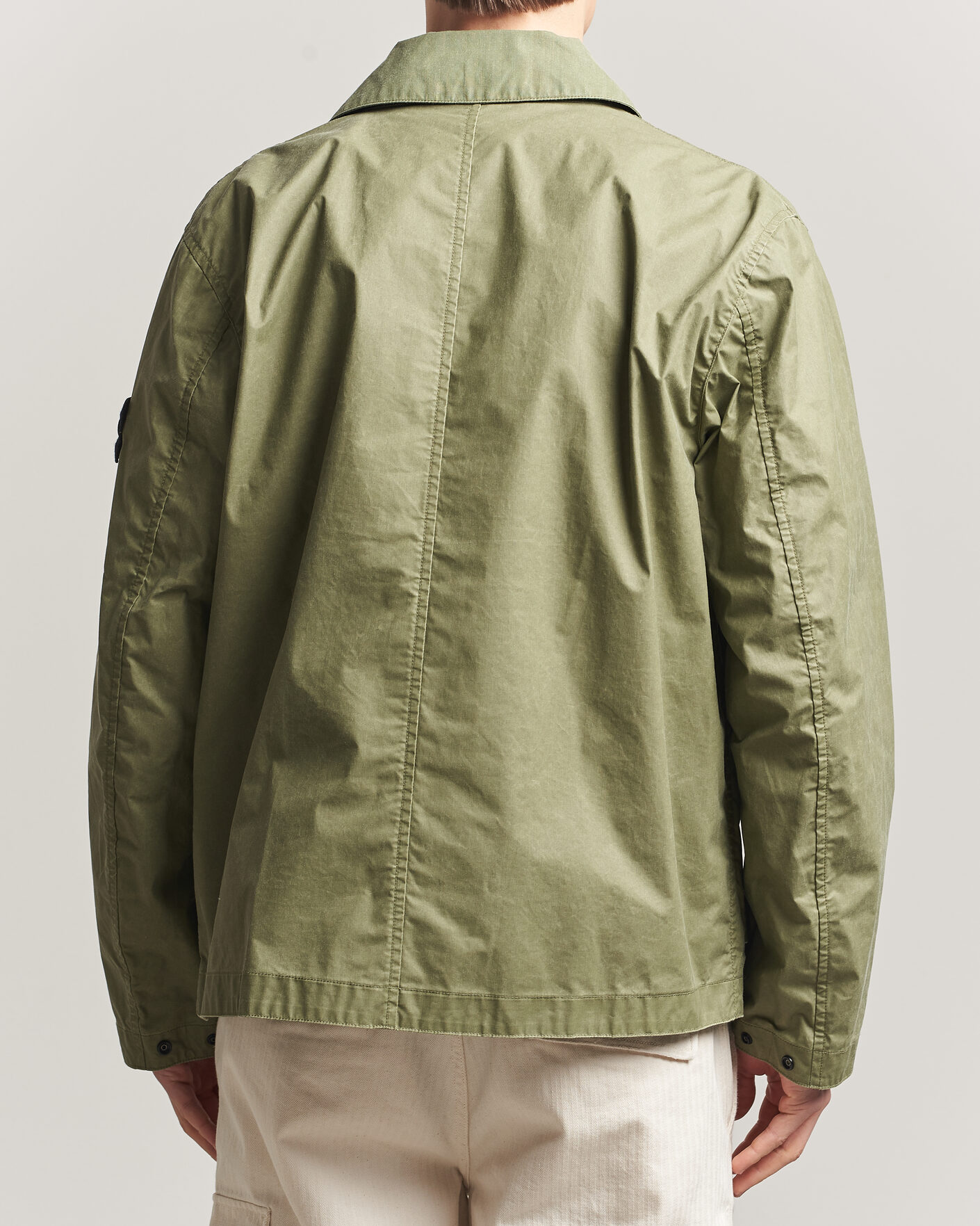 Herre | Jakker | Stone Island | Waxed Pigment Cotton Tela Coach Jacket Military Green