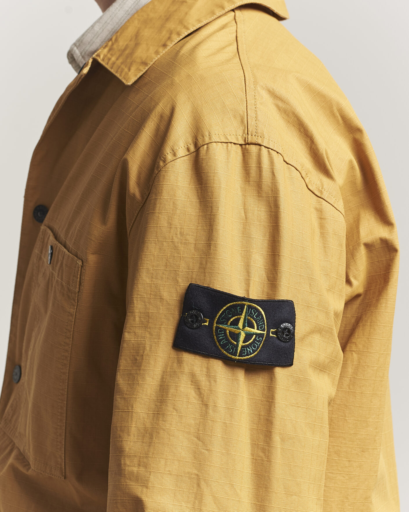 Herre | Jakker | Stone Island | Double Coated Cotton Ripstop Overshirt Mustard