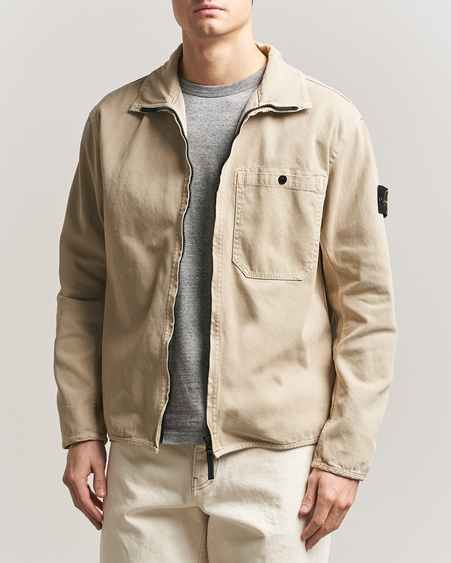Herre | Jakker | Stone Island | Organic Panama Cotton Shirt Jacket Desert