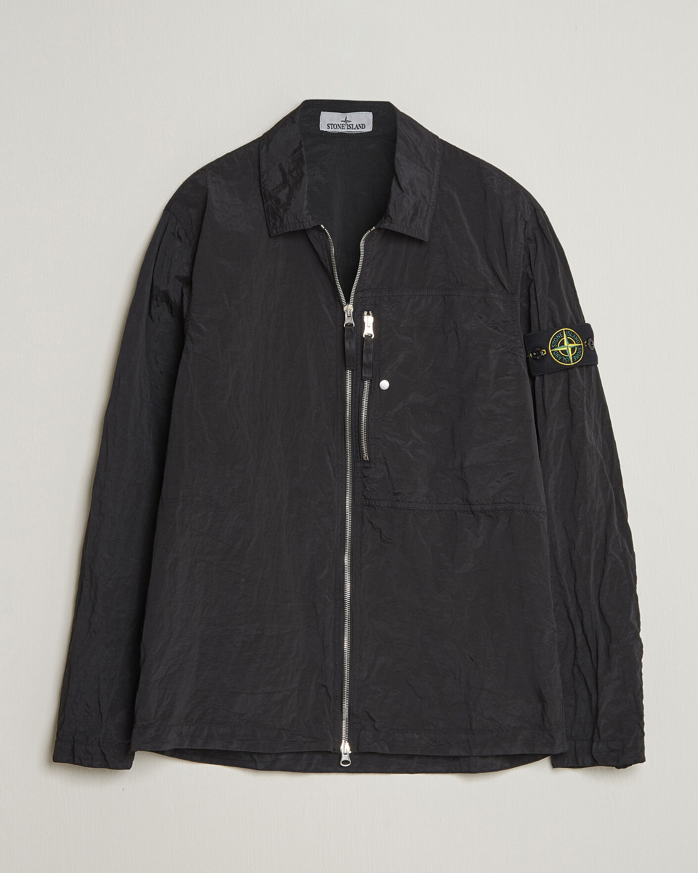 Herre | Skjorter | Stone Island | Nylon Metal Zip Overshirt Black