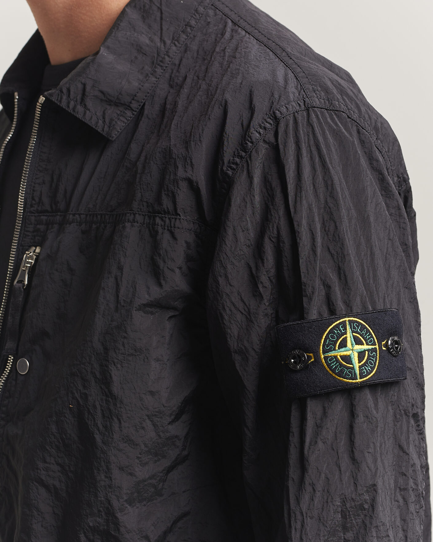 Herre | Skjorter | Stone Island | Nylon Metal Zip Overshirt Black