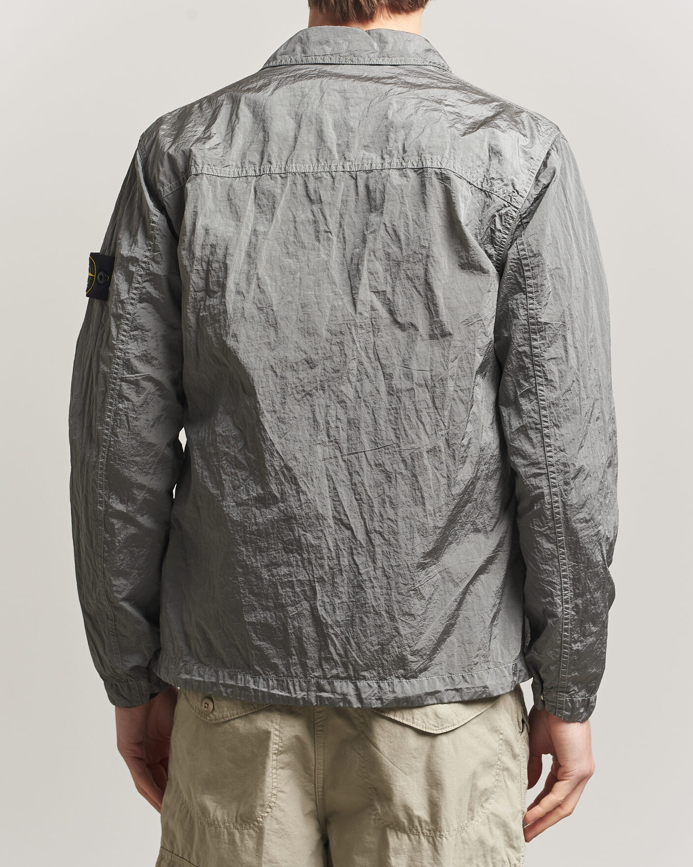 Herre | Skjorter | Stone Island | Nylon Metal Zip Overshirt Pearl Grey