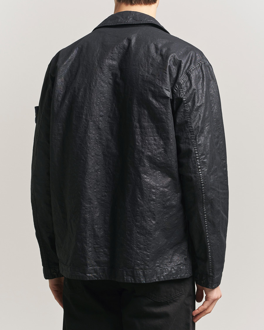 Herre | Skjorter | Stone Island | Garment Dyed Nylon Zip Overshirt Black