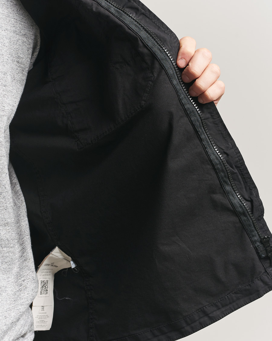 Herre | Skjorter | Stone Island | Organic Cotton Twill Short Sleeve Shirt Black