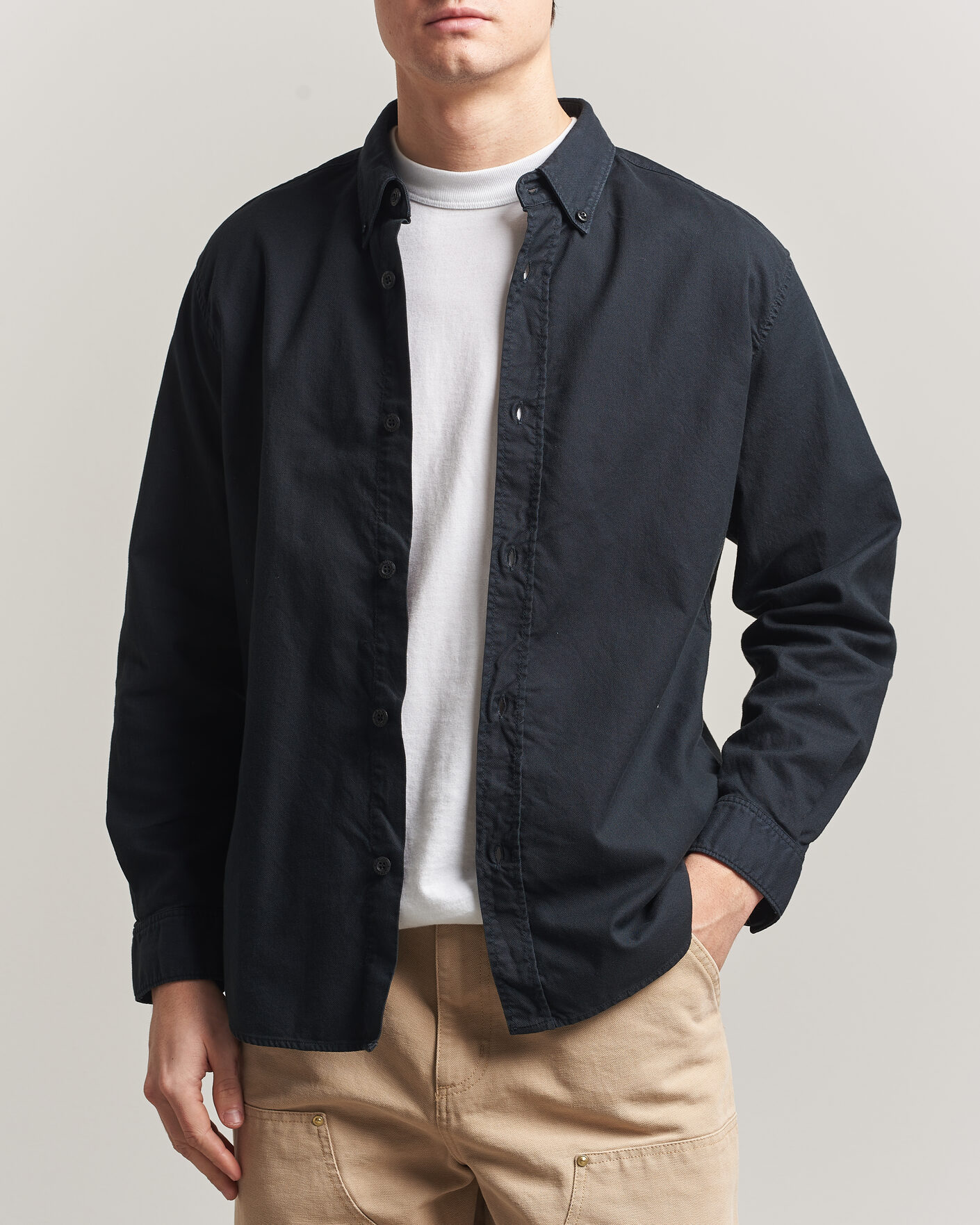 Herre | Skjorter | Stone Island | Organic Cotton Oxford Shirt Navy