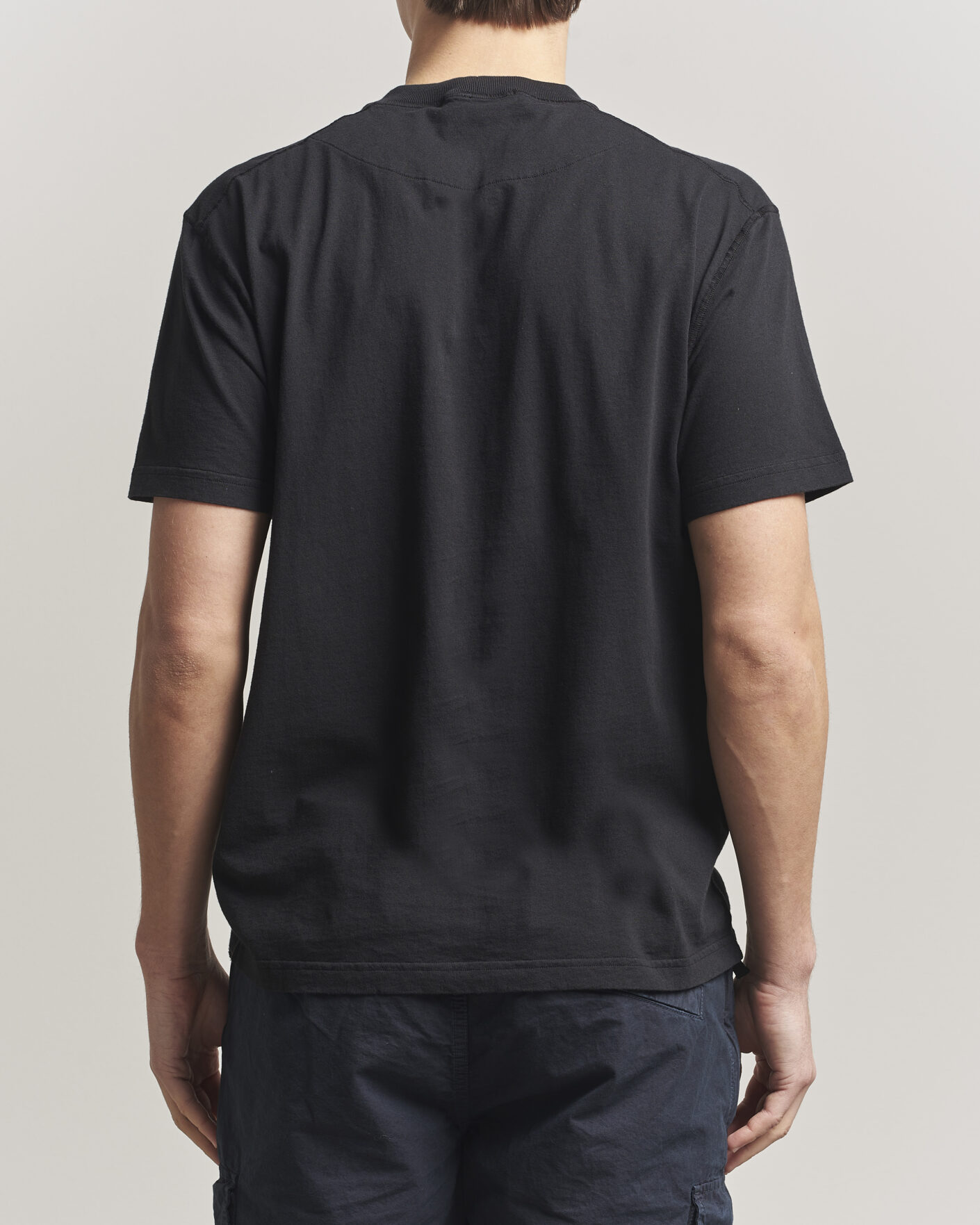 Herre | T-Shirts | Stone Island | Organic Cotton Fissato Effect T-Shirt Black