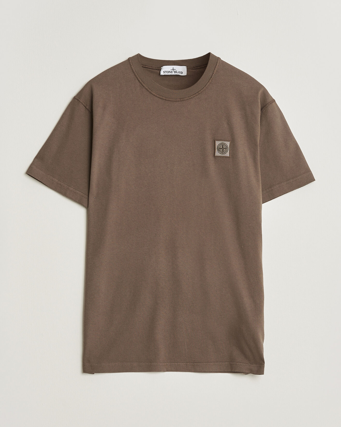 Herre | T-Shirts | Stone Island | Organic Cotton Fissato Effect T-Shirt Umber