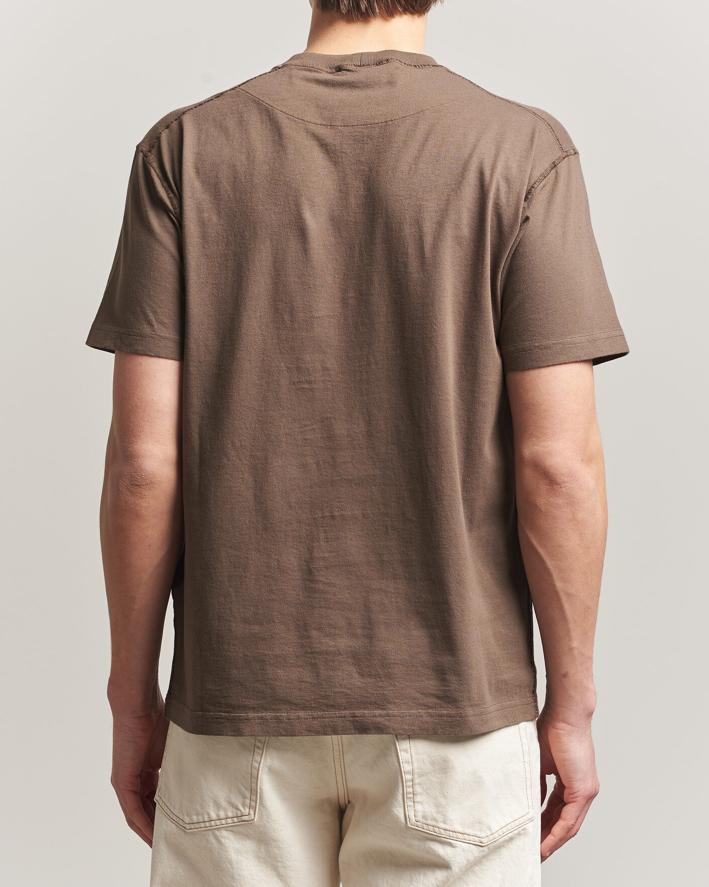 Herre | T-Shirts | Stone Island | Organic Cotton Fissato Effect T-Shirt Umber