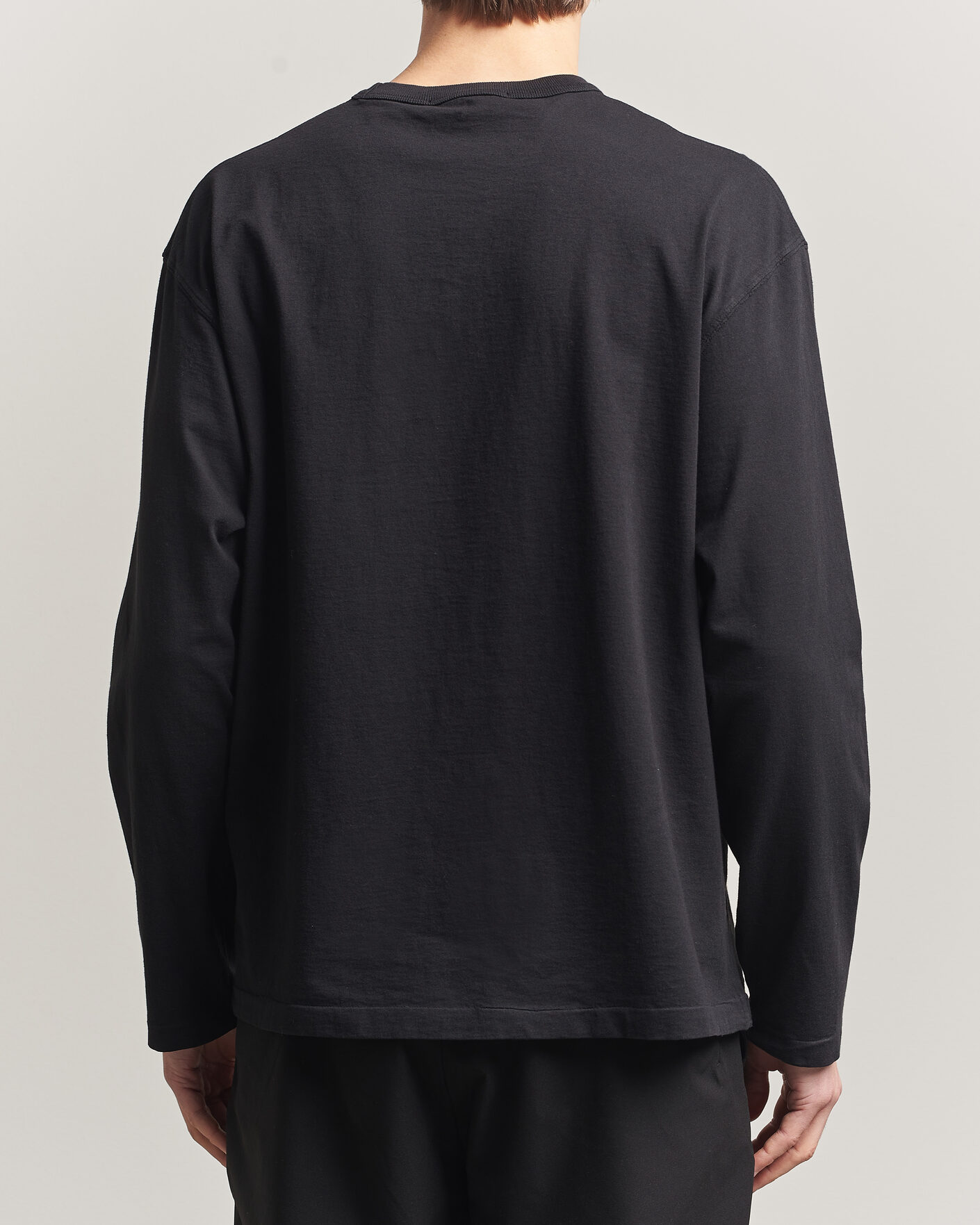 Herre | T-Shirts | Stone Island | Organic Cotton Jersey Long Sleeve Logo T-Shirt Black