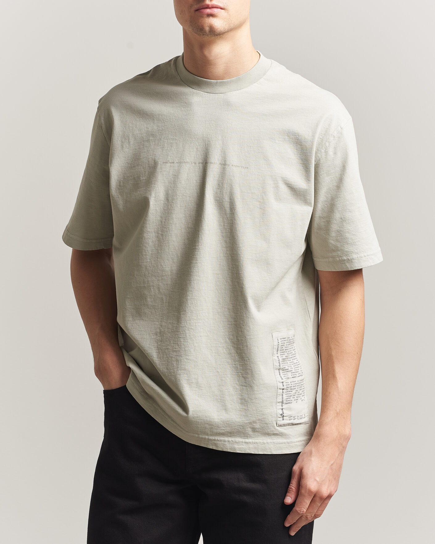 Herre | T-Shirts | Stone Island | Combed Cotton Jersey Printed T-Shirt Pearl Grey