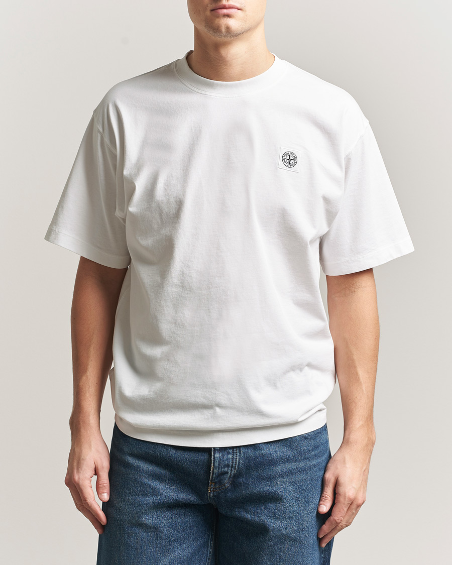 Herre | T-Shirts | Stone Island | Combed Organic Cotton T-Shirt White