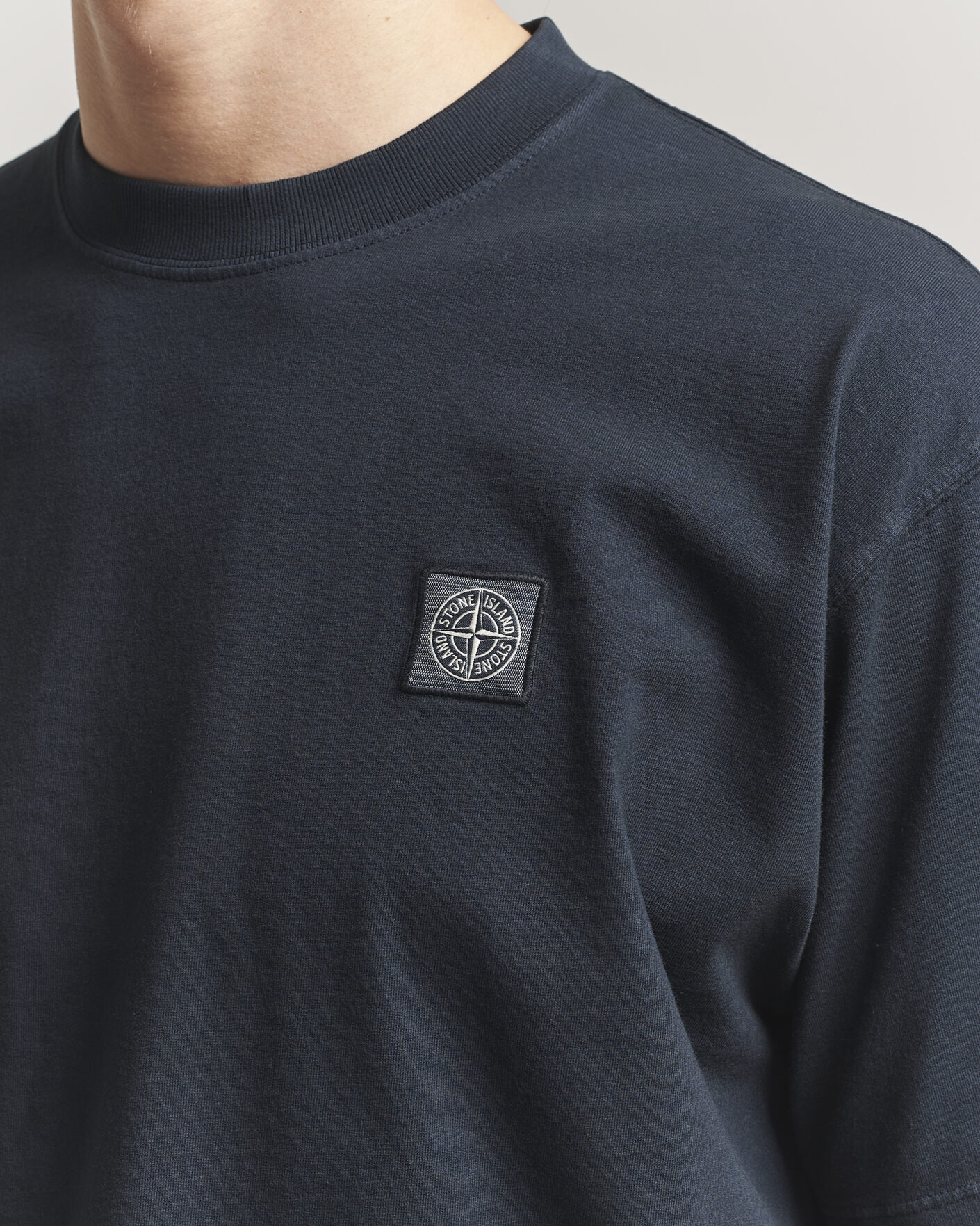 Herre | T-Shirts | Stone Island | Combed Organic Cotton T-Shirt Navy